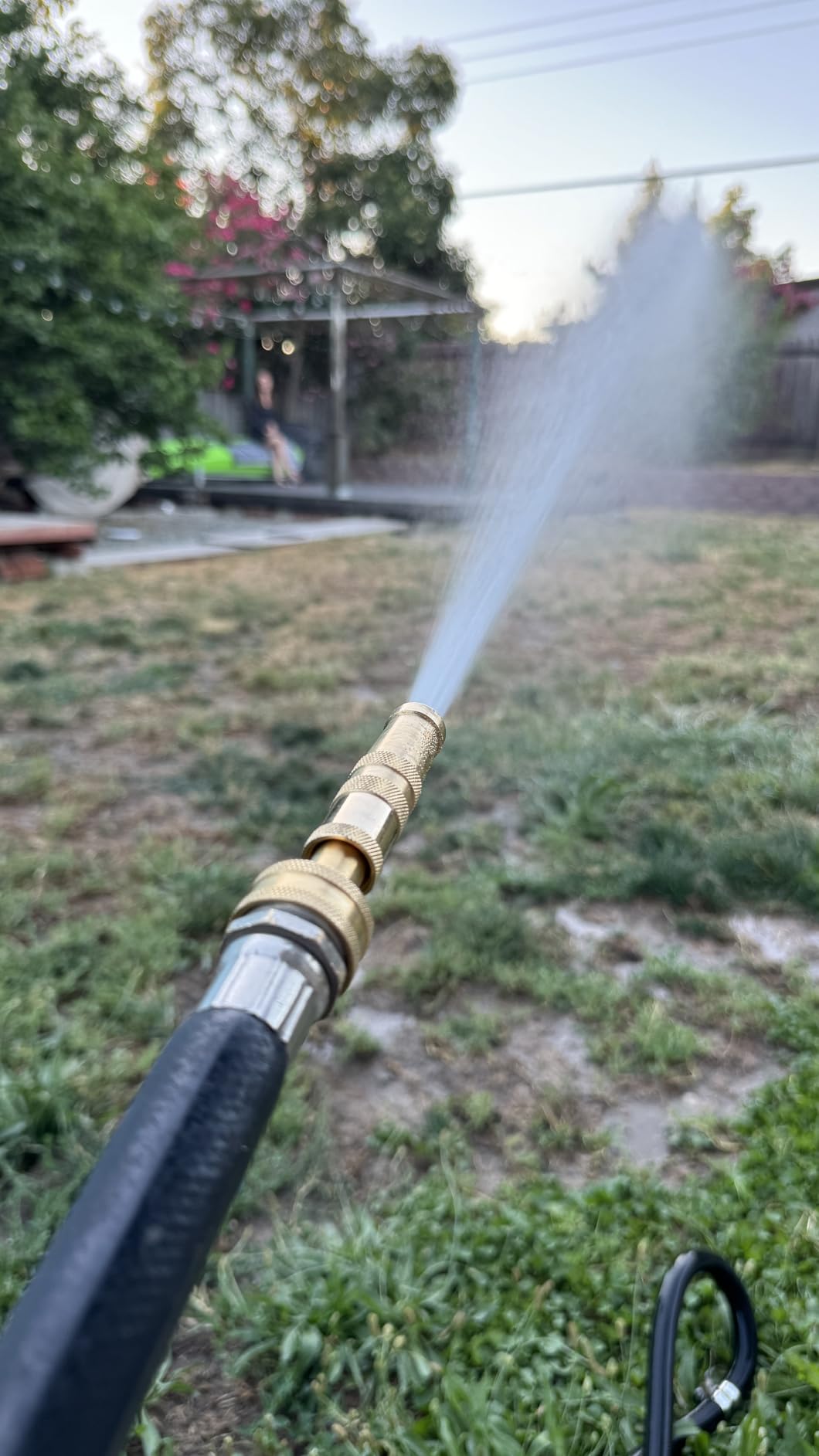 MAXFLO High Pressure Hose Nozzle [2 Pack] Heavy Duty | Brass Water Hose Nozzles for Garden Hoses | Adjustable Function | Fits Standard Hoses, Garden Sprayer, Spray Nozzle, Power Washer Nozzle customer photo 1
