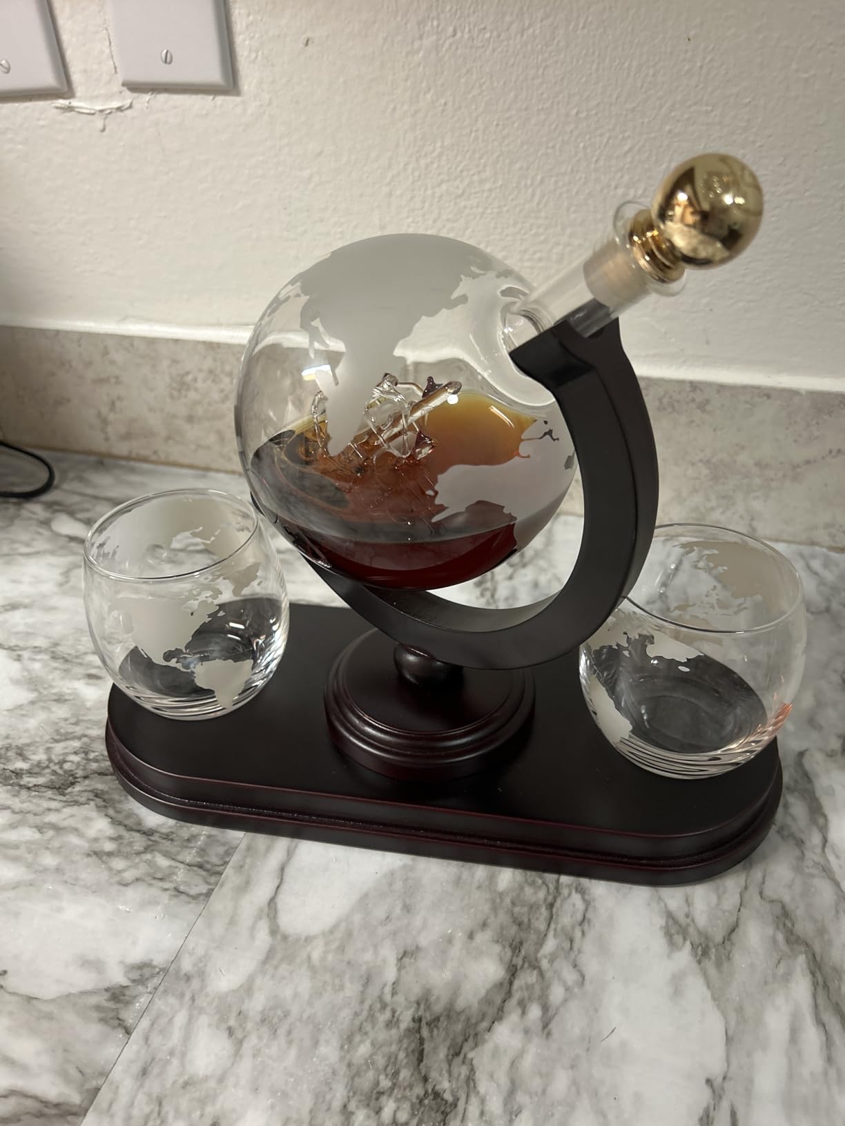 Whiskey Decanter Gift Set by Royal Reserve - Liquor Bourbon Decanter 24 oz 750 ml with Glasses, Chilling Stones, Coasters and Tong - Whiskey Gifts for Men, Husband, Dad, Boyfriend customer photo 2