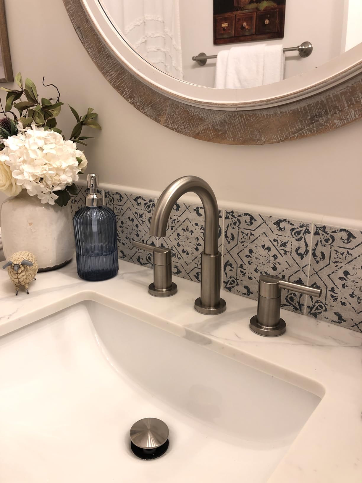 Delta Nicoli Brushed Nickel Faucet 3 Hole, 8 Inch Widespread Bathroom Sink Faucet for Vanity, Push-Pop Drain Assembly, Stainless 35749LF-SS customer photo 2