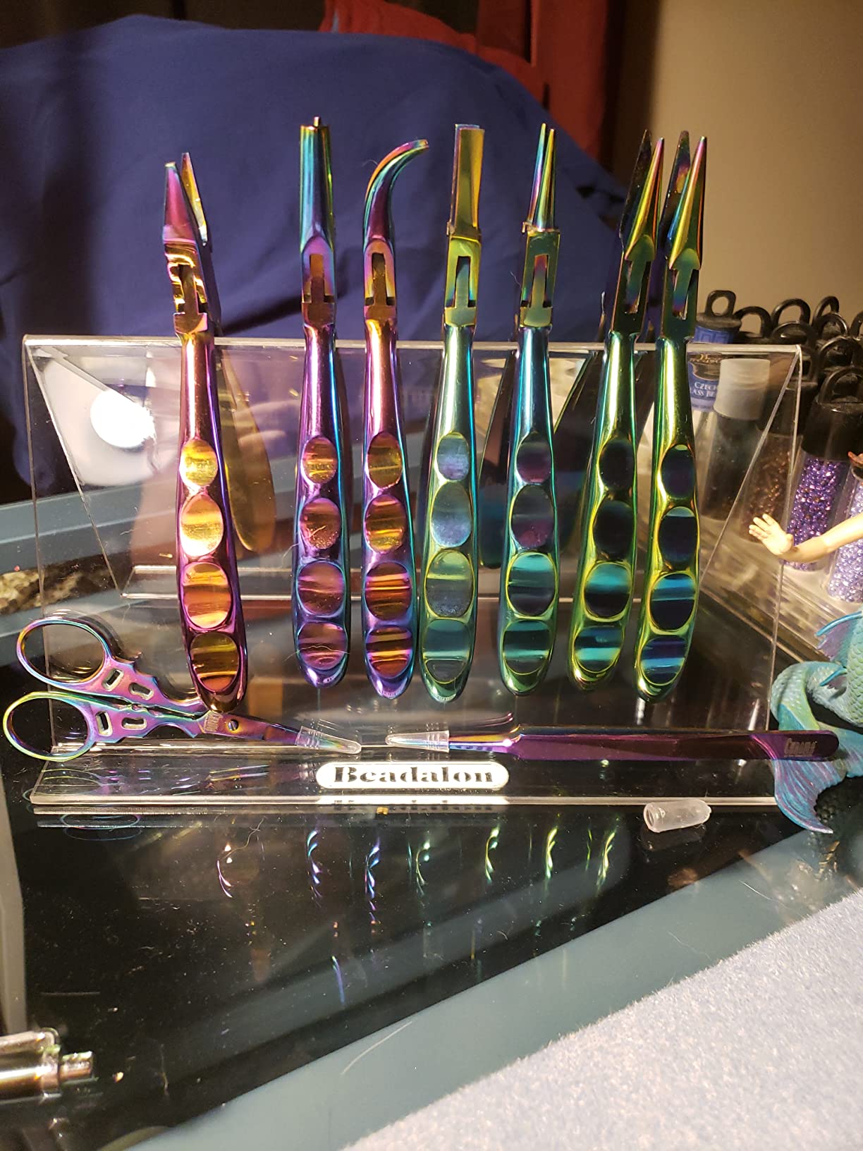 The Beadsmith 6-Piece Chroma Set - Jewelry-Making Tools Kit, Rainbow Titanium Finish, Includes 4 Pliers w/Tweezers and Scissors, Matching Case Included customer photo 1