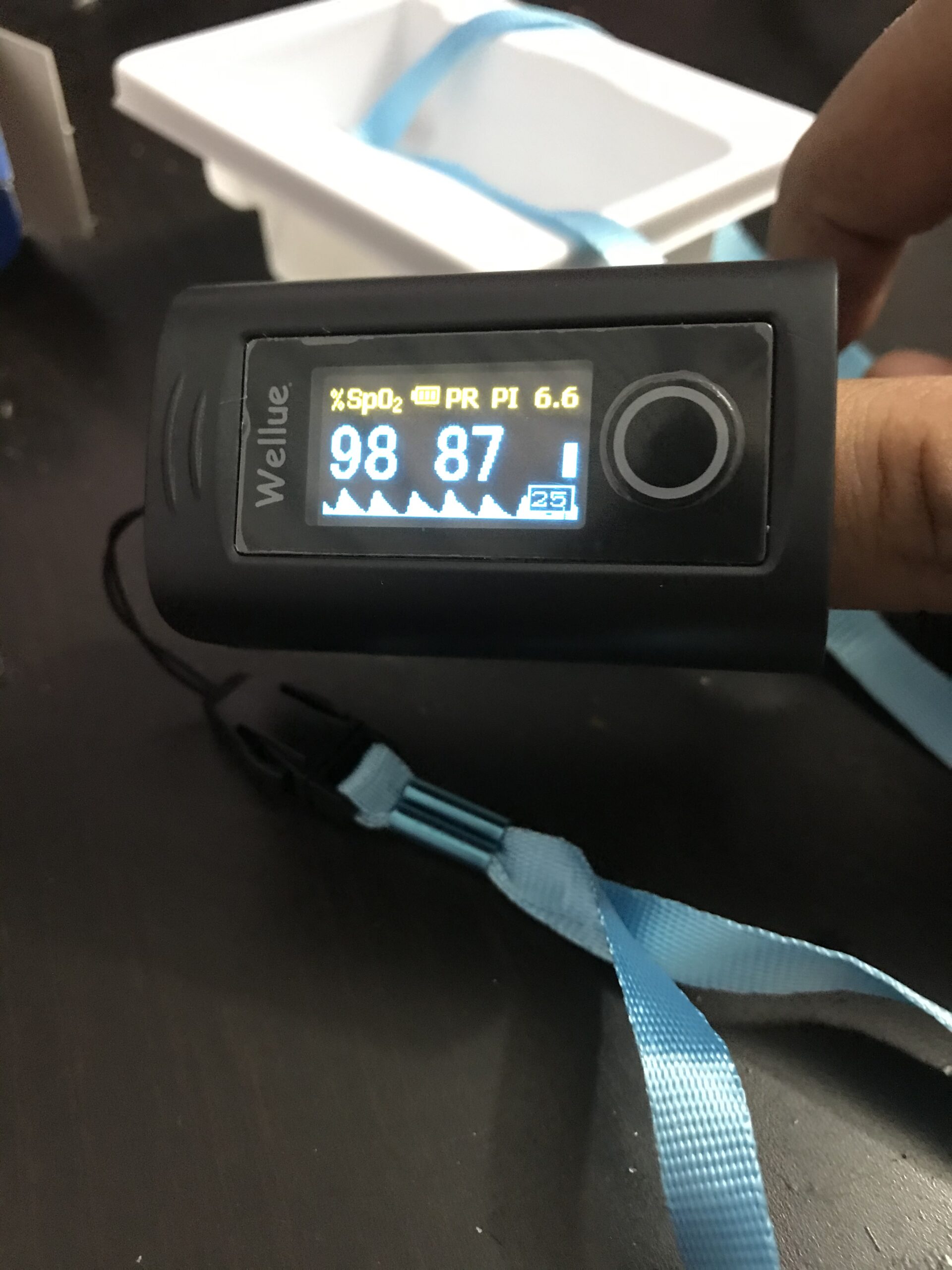 Wellue Fingertip Pulse Oximeter, Blood Oxygen Saturation Monitor with Batteries, Carry Bag & Lanyard for Wellness Use customer photo 1