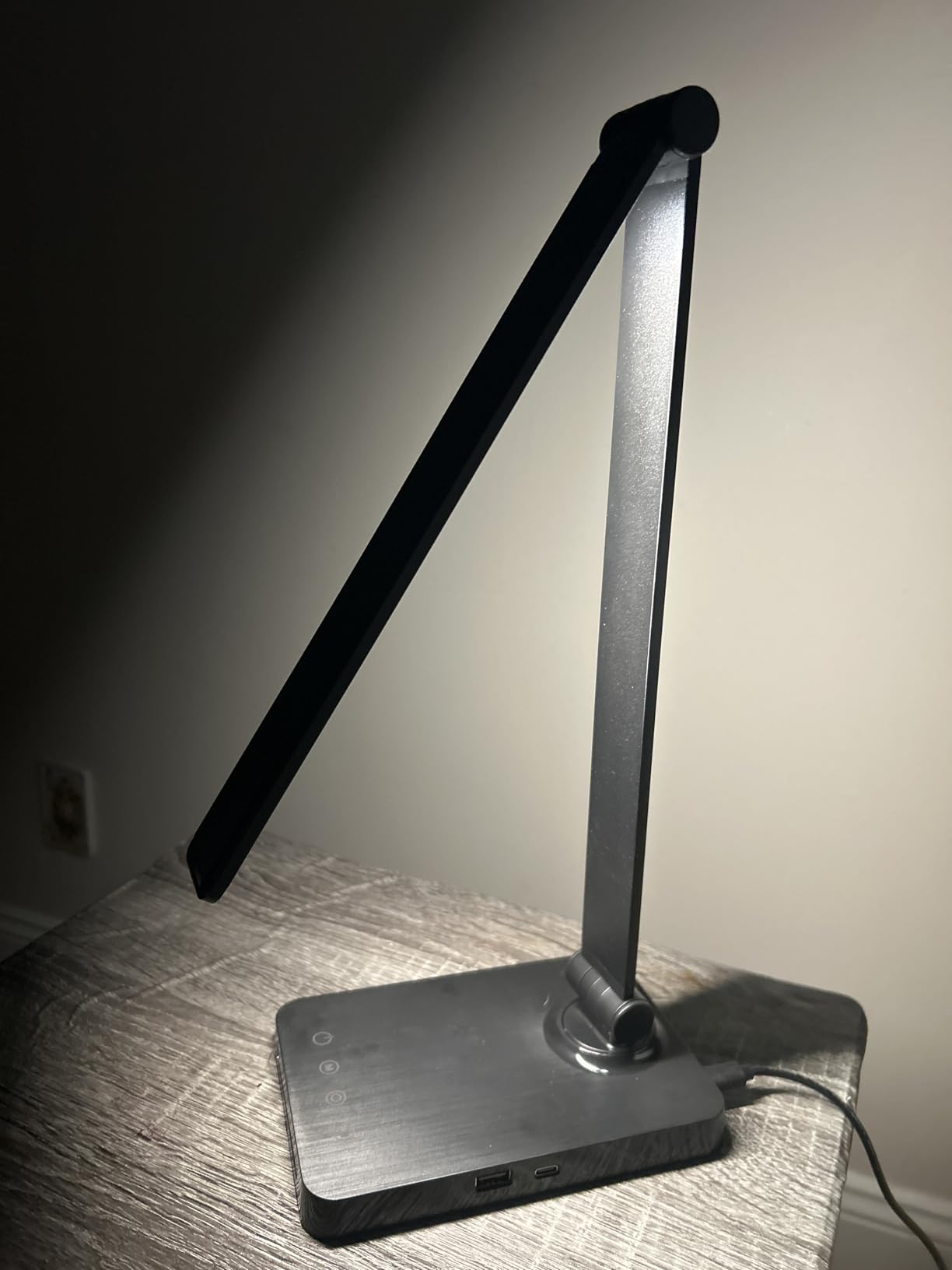 LED Desk Lamp with USB Ports,Touch Desk Lamps for Home Office with 5 Color Modes,3 Brightness Desk Light with Small Night Light,Reading Lamp Table Lamp for Bedroom Bedside Study Black (with adapter) customer photo 1