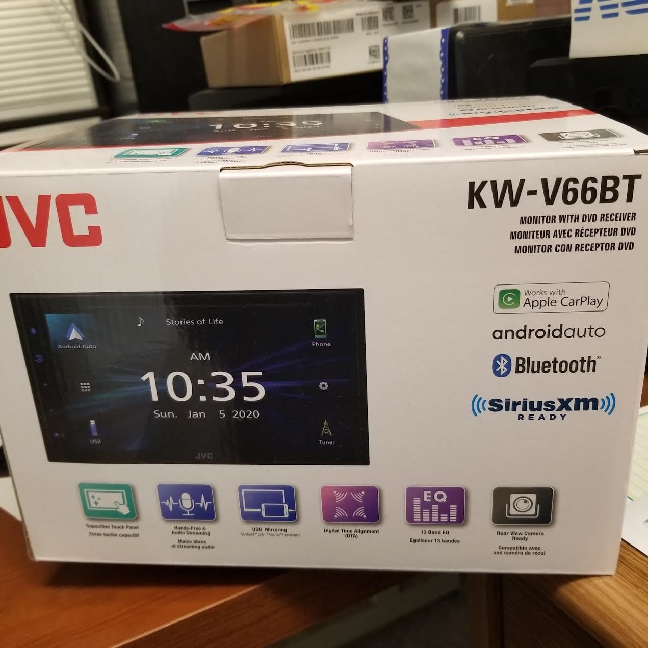 JVC KW-V660BT Apple CarPlay Android Auto DVD/CD Player w/ 6.8