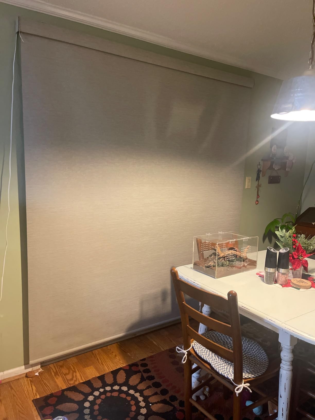 Graywind Motorized Shades 100% Blackout Work with Alexa Google WiFi Hardwired Smart Roller Shade Remote Control Automated Window Blinds with Valance, Customized Size (B-Linen Beige) customer photo 1