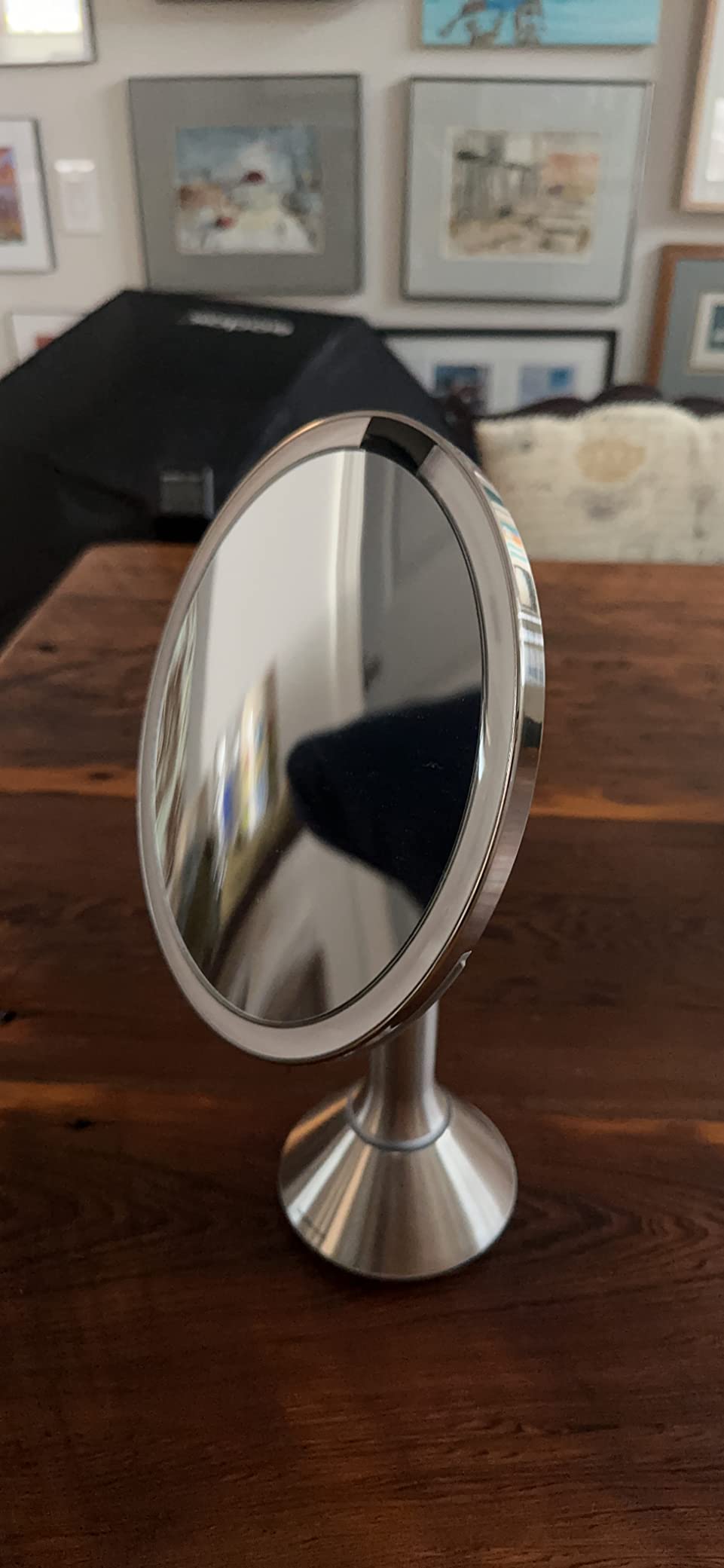 simplehuman Sensor Mirror, Lighted Makeup Mirror with Magnification (5X), 8