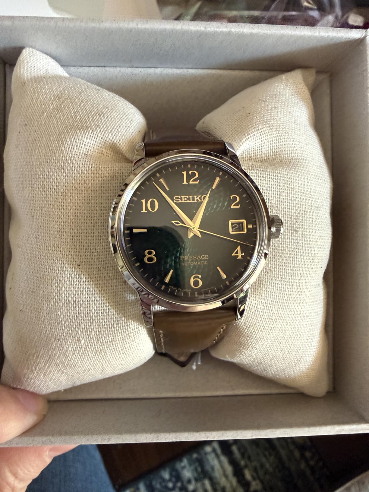 Seiko Presage Cocktail Time Automatic Watch for Men - Patterned with Golden Numerals and Date Calendar customer photo 1