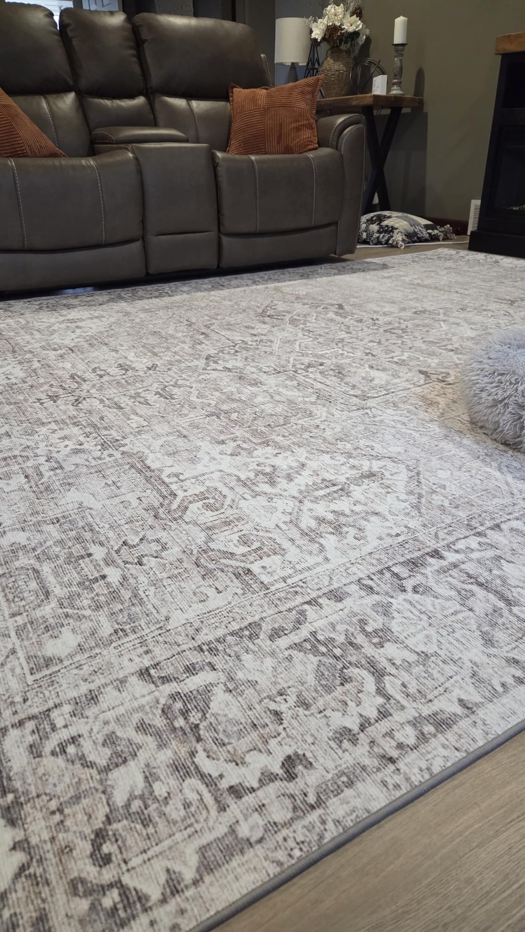 ReaLife Rugs Machine Washable Area Rug Runner - Padded Low Pile Stain Resistant Premium - Boho Farmhouse Vintage - Joy - Beige Ivory 2'6