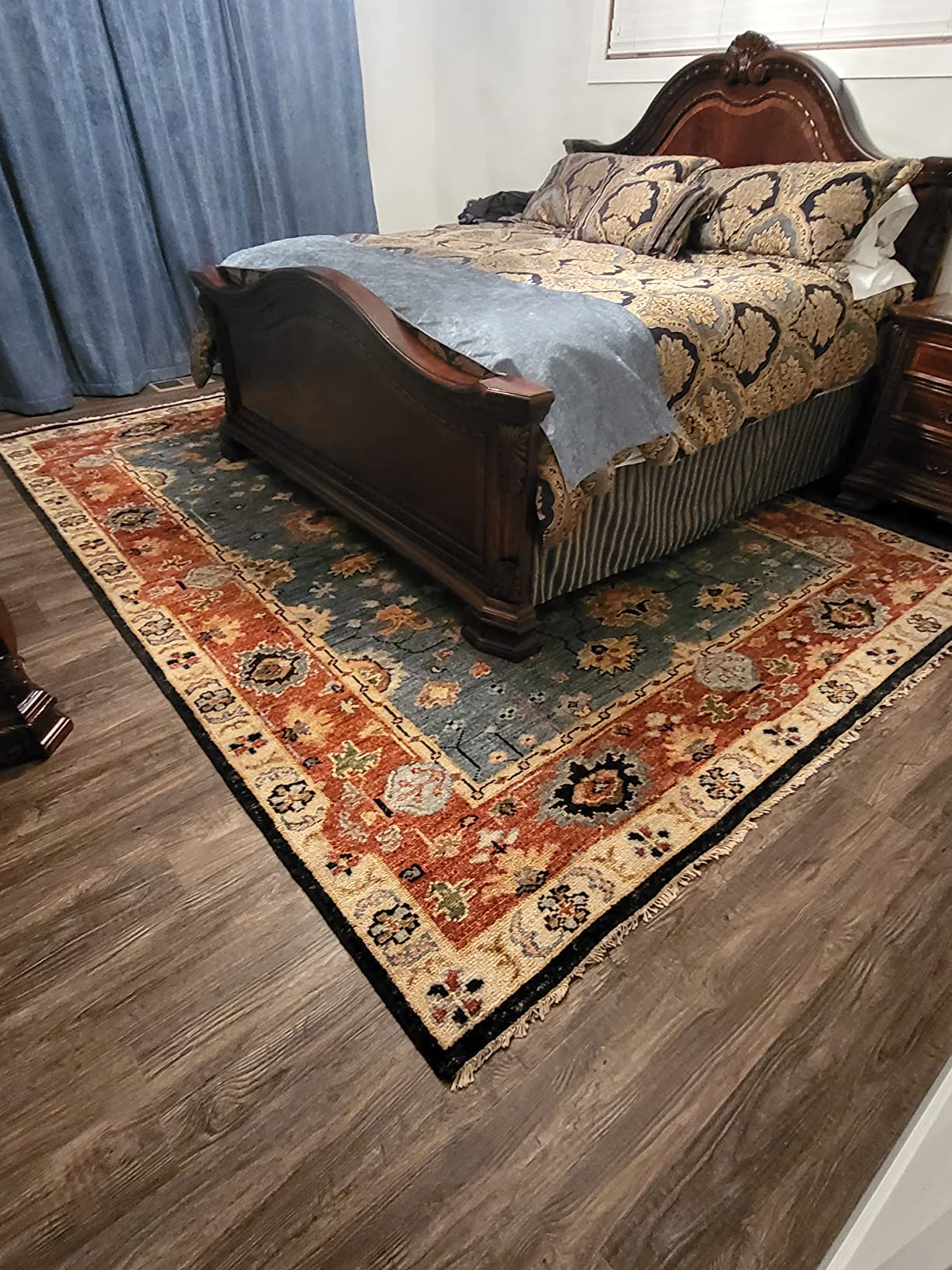 SAFAVIEH Samarkand Collection 9' x 12' Blue / Red SRK117M Hand-Knotted Traditional Oriental Premium Wool Area Rug customer photo 1