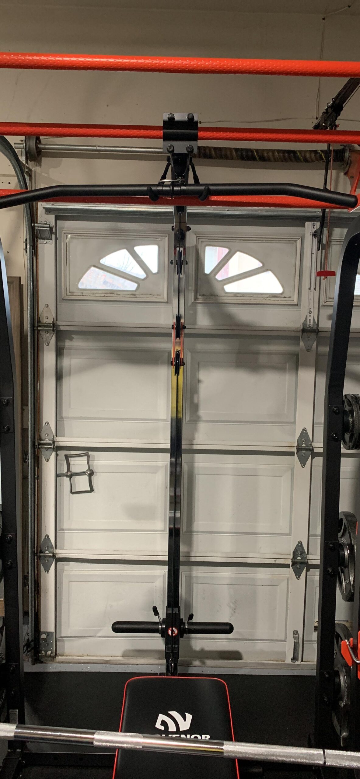 Sunny Health & Fitness Power Zone Half Rack Heavy Duty Performance Power Cage with J-Hooks, Adjustable Pull Up Bar customer photo 1