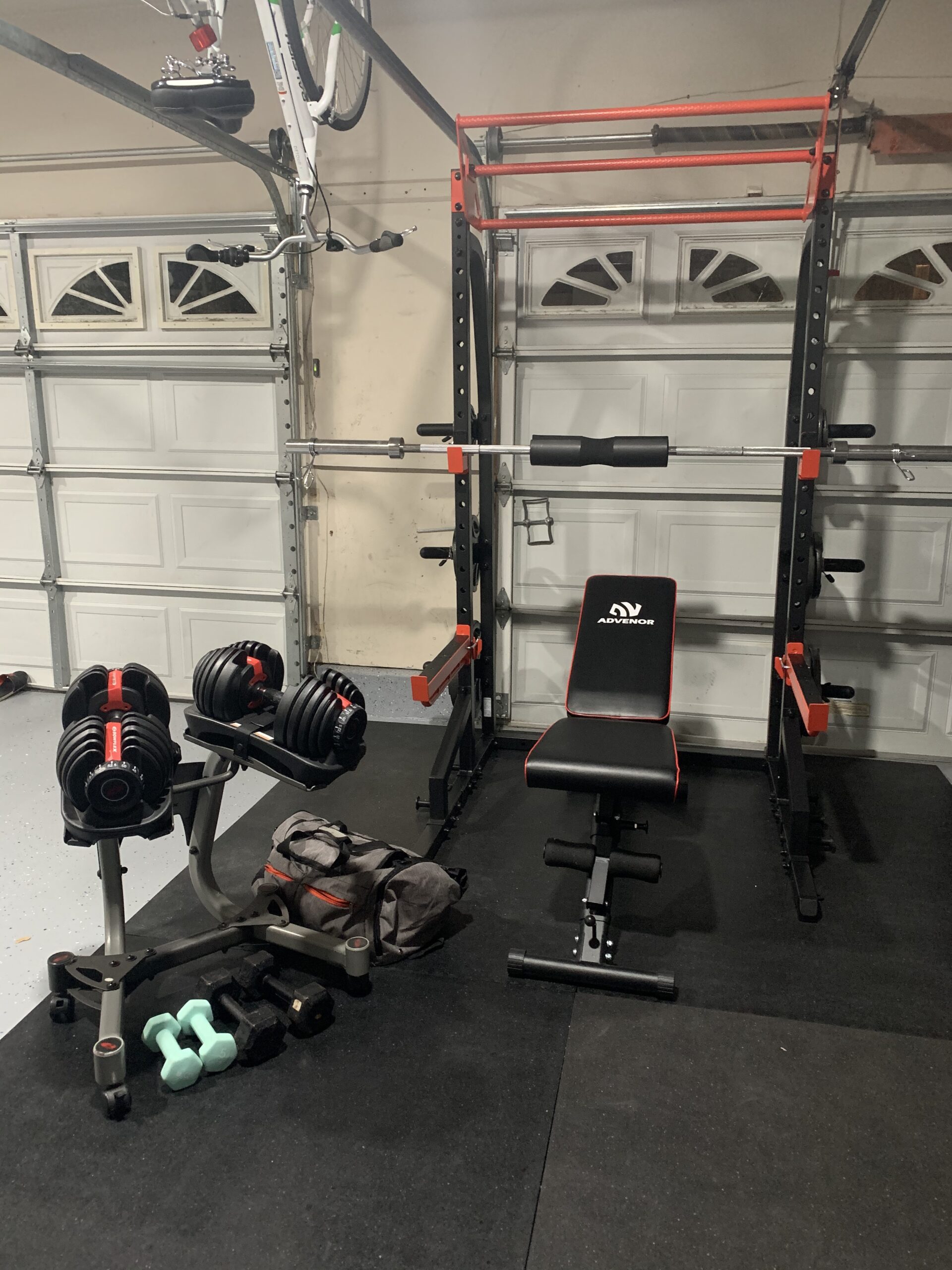 Sunny Health & Fitness Power Zone Half Rack Heavy Duty Performance Power Cage with J-Hooks, Adjustable Pull Up Bar customer photo 2