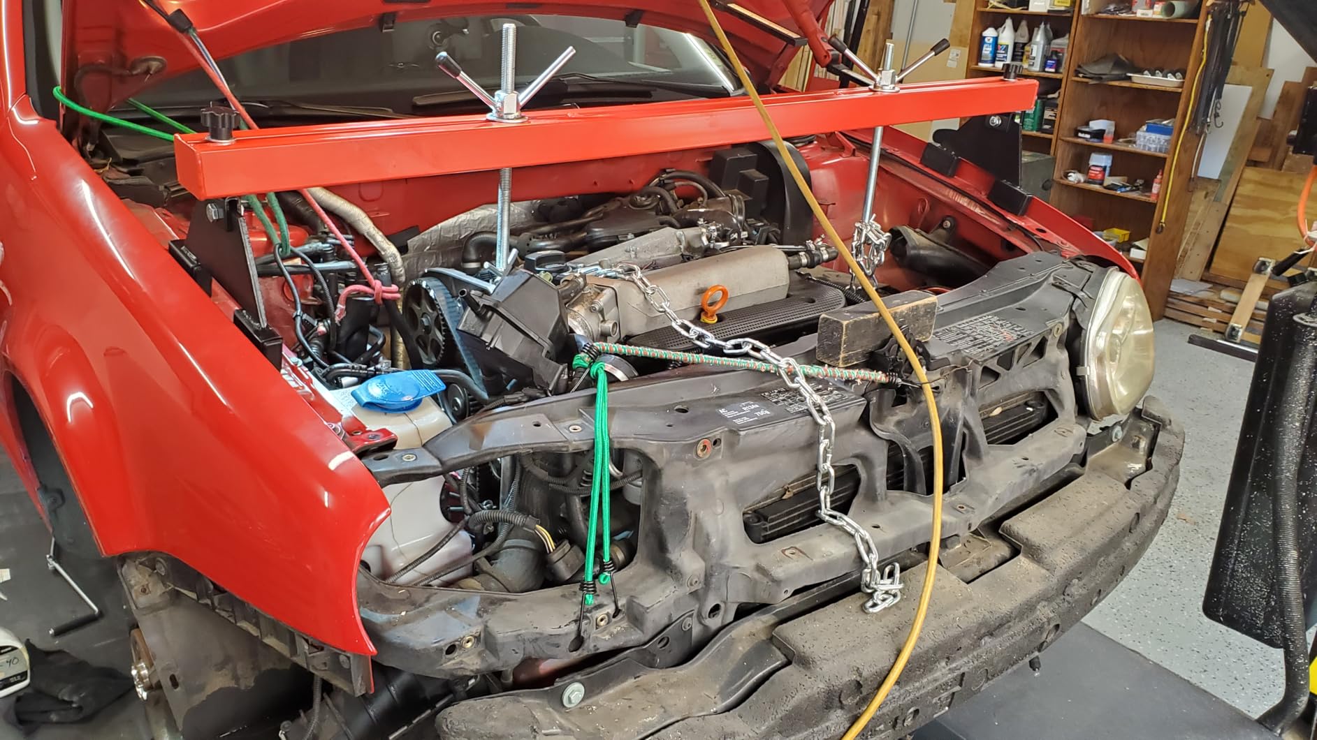 SPECSTAR 1100 Lbs Engine Support Bar Transverse Hoist for Motor Transmission with 2 Points Lift Holder and Dual Hooks customer photo 1