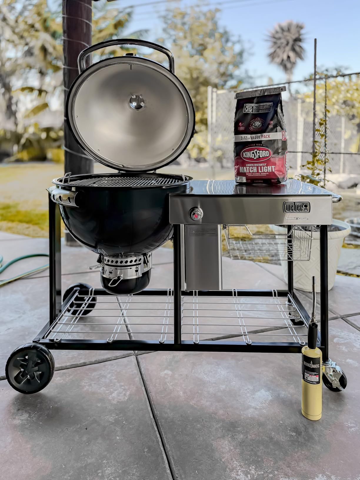 Weber Summit® Kamado S6 Charcoal Grilling Center, Black - Dual‑Walled Insulated Steel Kamado with 24