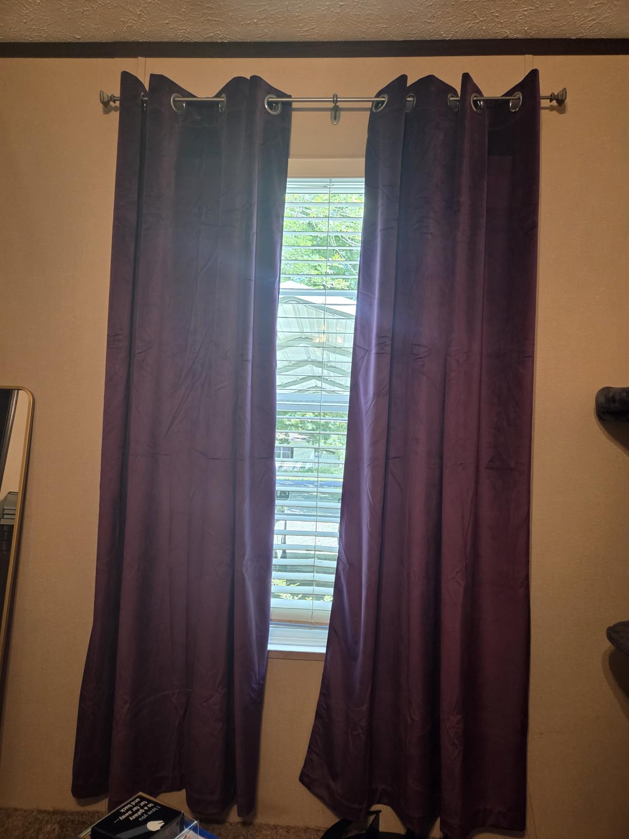 MIULEE Velvet Curtains Olive Green Elegant Grommet Curtains Thermal Insulated Soundproof Room Darkening Drapes for Classical Living Room Bedroom Decor 52 x 84 Inch Set of 2 customer photo 2