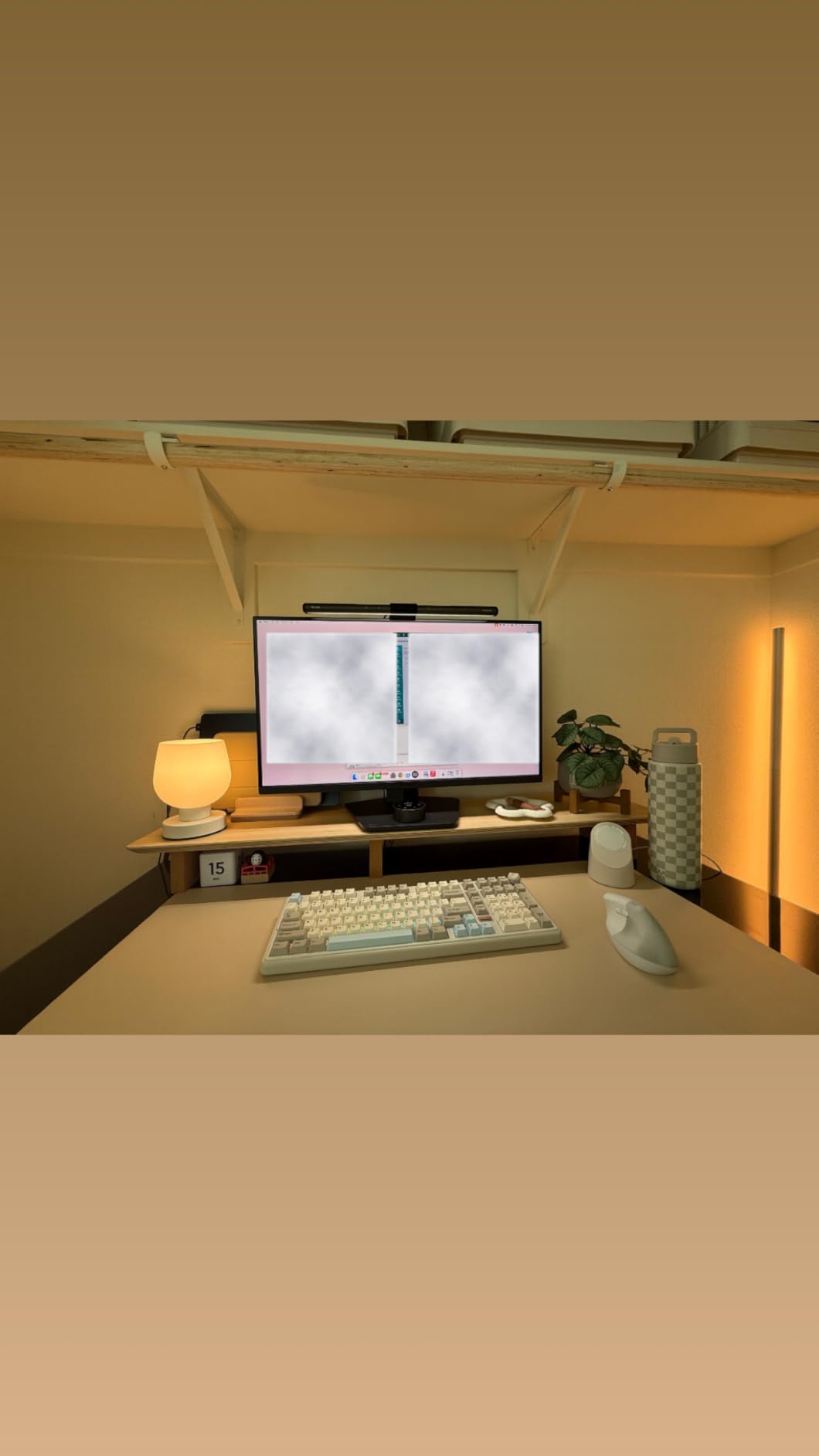 Aothia Solid Wood Dual Monitor Stand Riser for Desk, 43 Inch Black Walnut Computer Monitor Riser with Cork Legs, Extra Long Desktop Organizer Shelf for 2 Monitors, Laptop & Printer customer photo 1