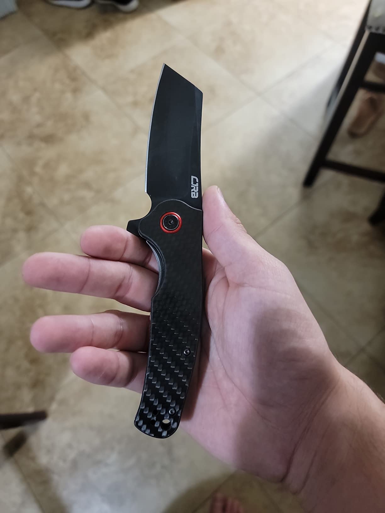 CJRB Crag Folding Pocket Knife, 3.43 Inch AR-RPM9 Steel Blade Carbon Fiber Handle EDC Knife with Pocket Clip customer photo 2