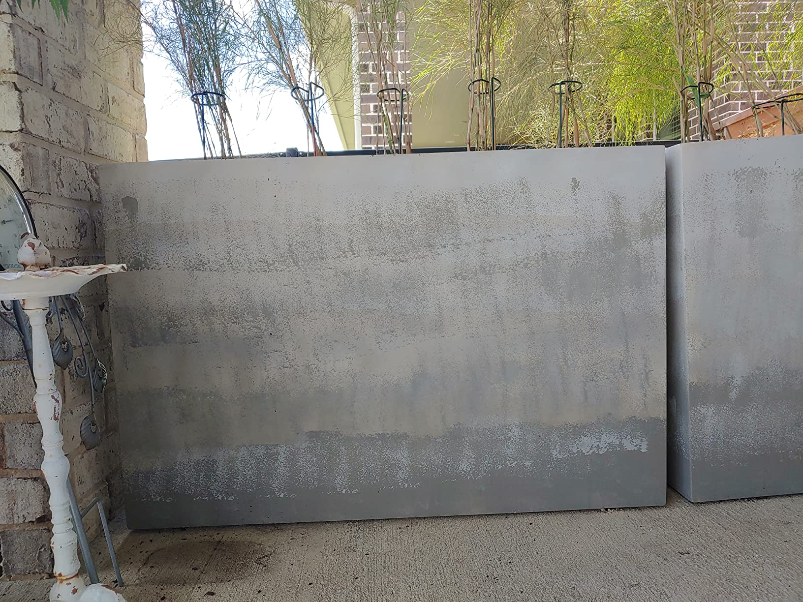 Gray Lightweight Fiberglass Tall Rectangular Planter Box - 24 inches - Outdoor Planter - 24L x 10W x 24H customer photo 1