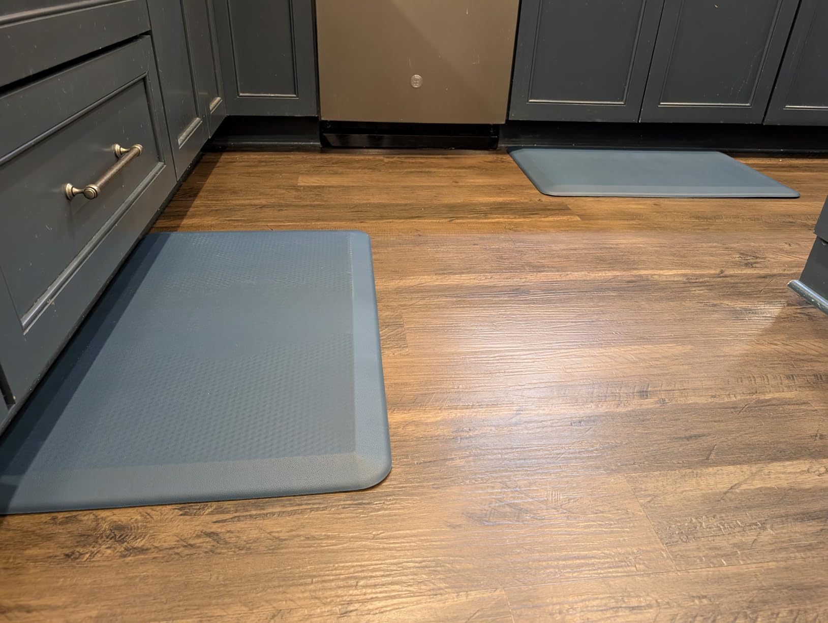 GORILLA GRIP 2 Pack Comfortable Cushioned Kitchen Mats for Floor, 17x29 + 17x59, Waterproof and Stain Resistant, 1/2 Inch Thick Soft Ergonomic Standing Desk Anti Fatigue Mat, Foam Supports Feet, Black customer photo 1