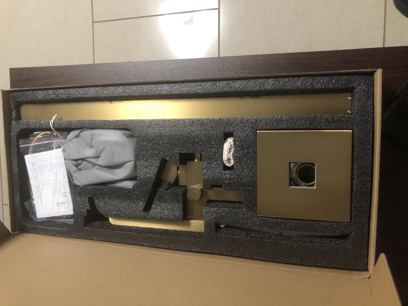 BAGNOLUX Solid Brass Floor Mount Bathtub Faucet Free Standing Tub Faucet Freestanding Tub Filler Brushed Nickel High Flow Rate Swivel Spout with Hand Shower customer photo 1