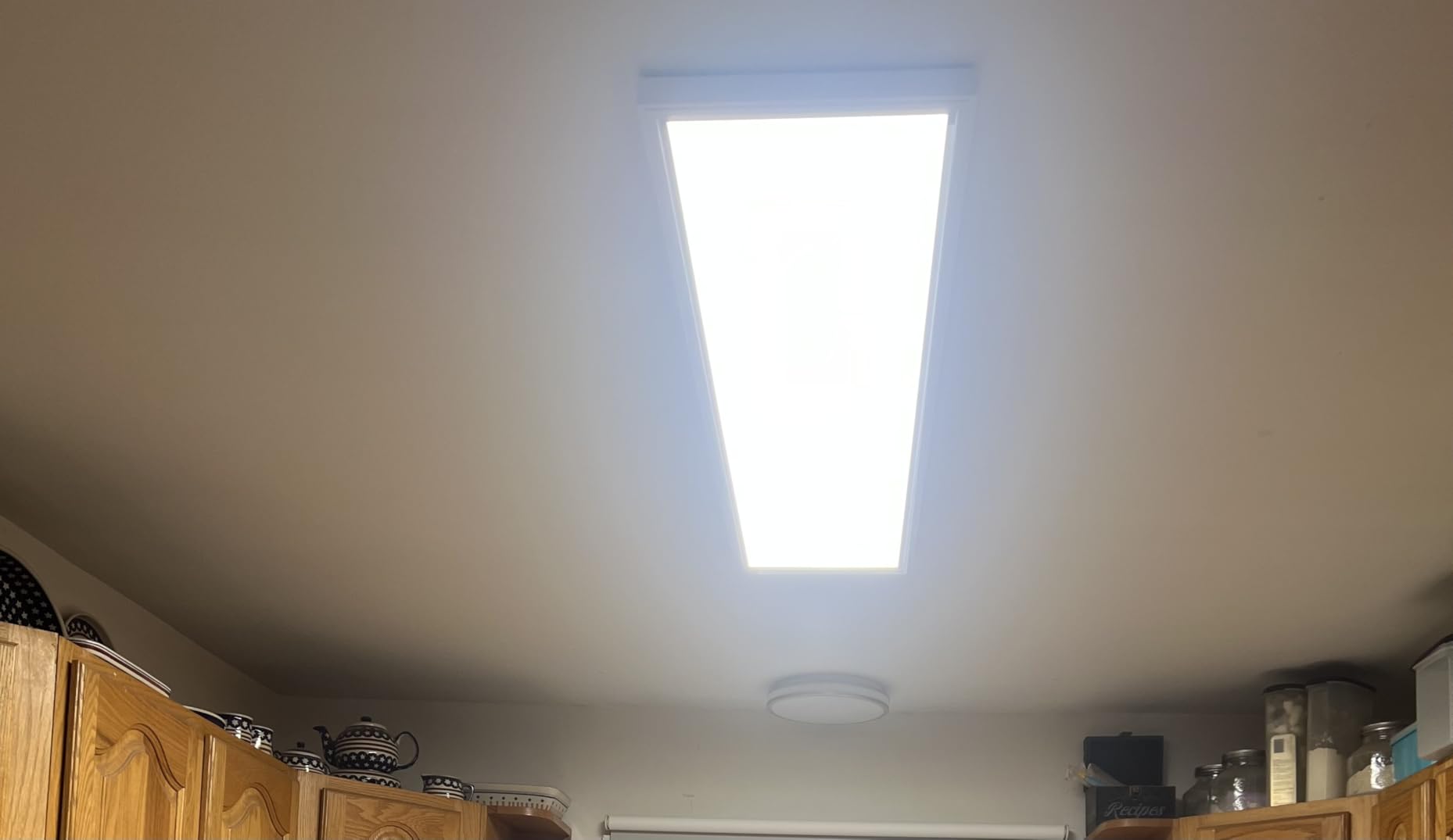 Lithonia Lighting CPANL 1x4 LED Flat Panel Light, 1 Ft. x 4 Ft. LED Light Panel, Ceiling Lighting Fixture, 4000 Lumens, 3500K/4000K/5000K Switchable CCT, Includes Direct Ceiling Mount Bracket, White customer photo 1
