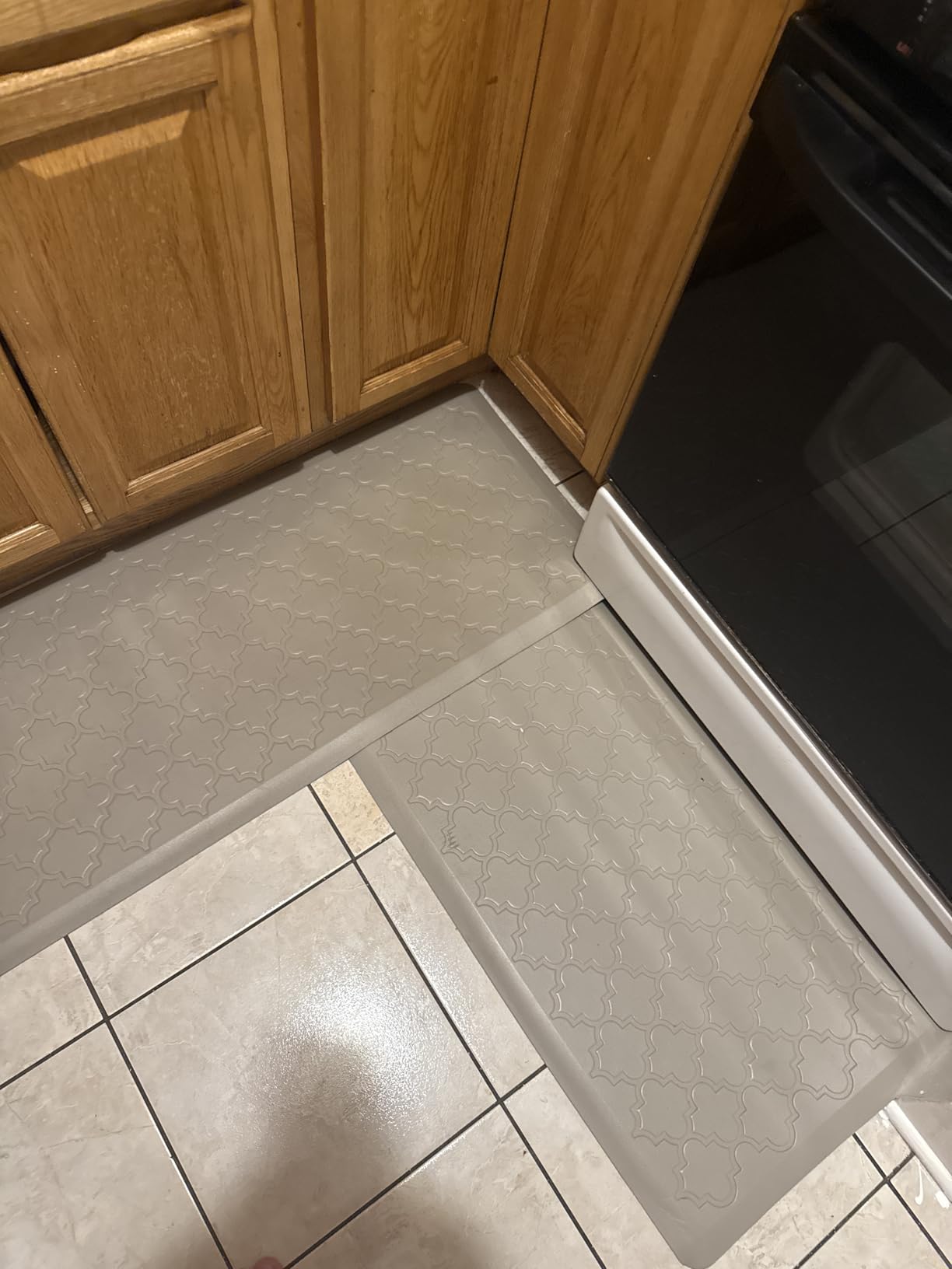 Kitchen Mat [2 PCS] Cushioned Anti-Fatigue Floor Mat, Waterproof Non-Skid Ergonomic Comfort Foam Rugs, Standing Mat for Kitchen, Floor,Office, Sink, Laundry(Grey) customer photo 1