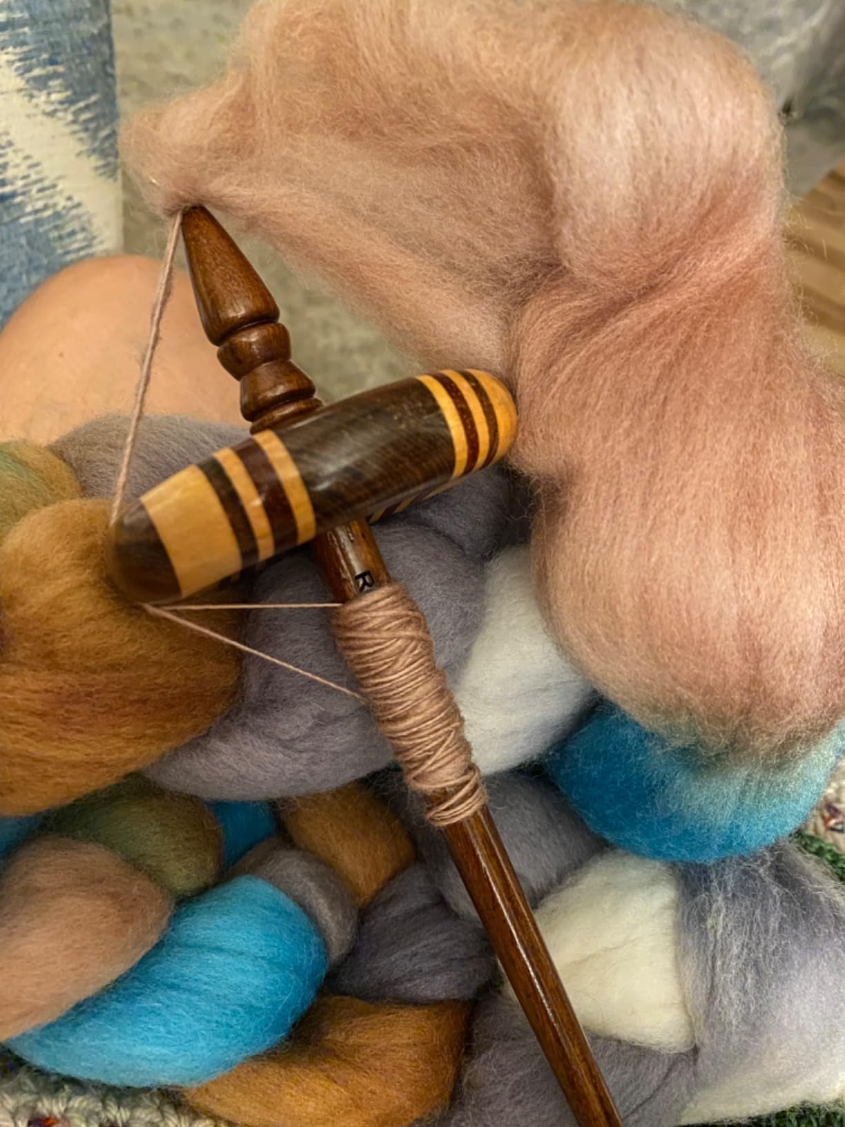 Revolution Fibers Premium Artisan Top Whorl Drop Spindle for Beginner & Advanced Hand Spinning customer photo 1