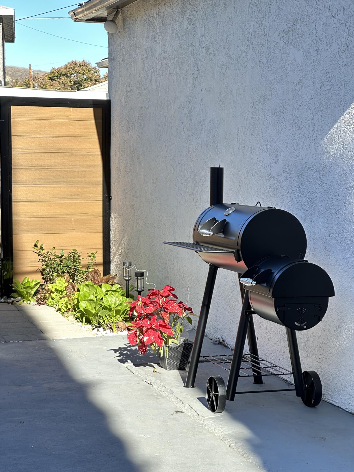 MFSTUDIO Heavy Duty Charcoal Wood Offset Outdoor Smoker Grill, Charcoal Grill with Smoker Combo for BBQ Grilling, 512 SQ.IN. customer photo 1