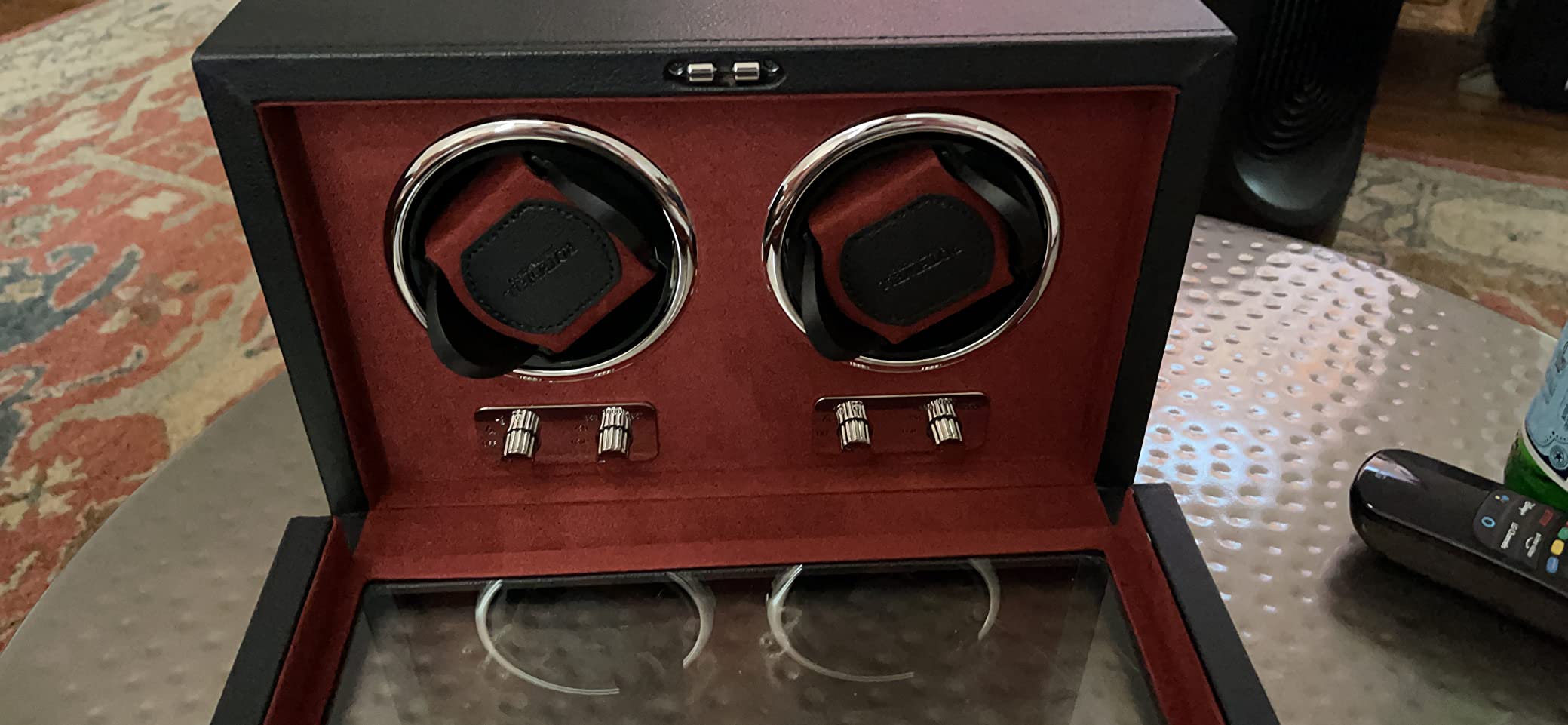 ROTHWELL Double Watch Winder for Automatic Watches with Quiet Motor (Black/Grey) customer photo 1