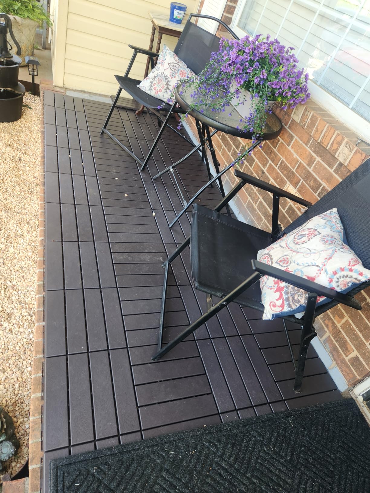 Goovilla Plastic Interlocking Deck Tiles, 9 Pack Balcony Flooring, 12