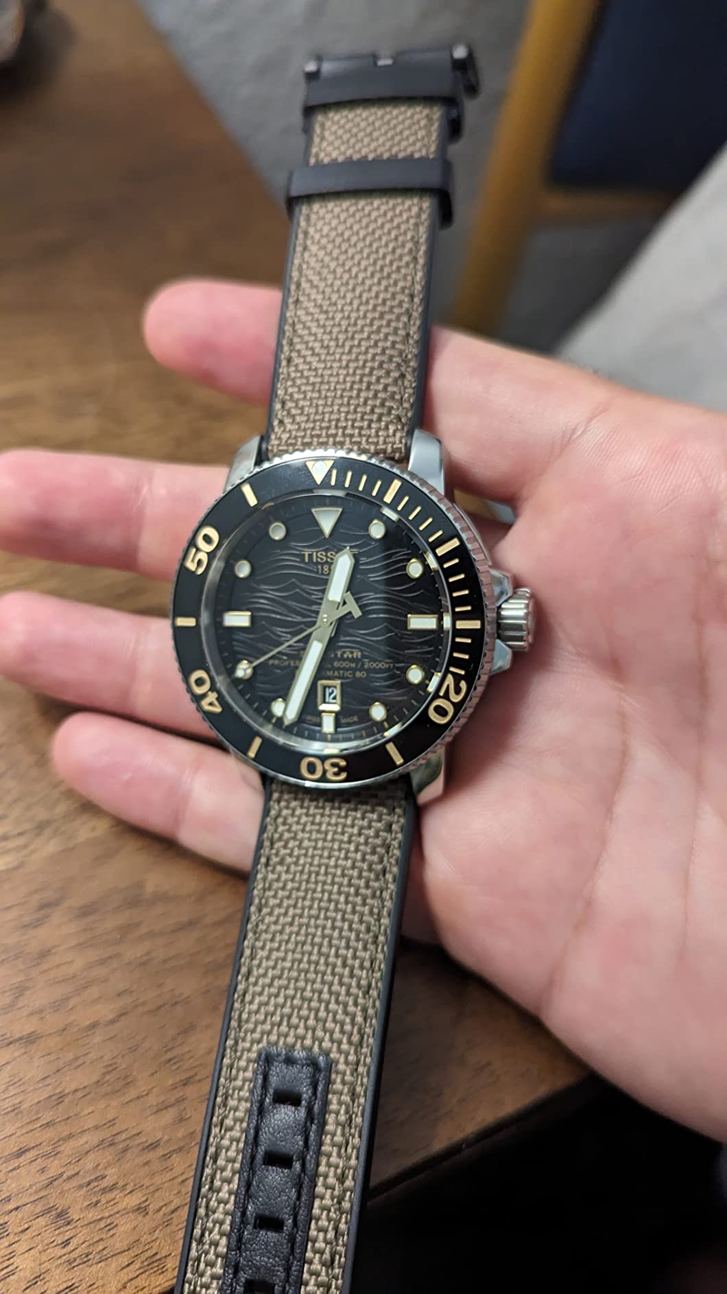 Tissot Mens Seastar 2000 Professional Powermatic 80 316L Stainless Steel case Automatic Watch, Black, Rubber, 22 (T1206071744101) customer photo 1