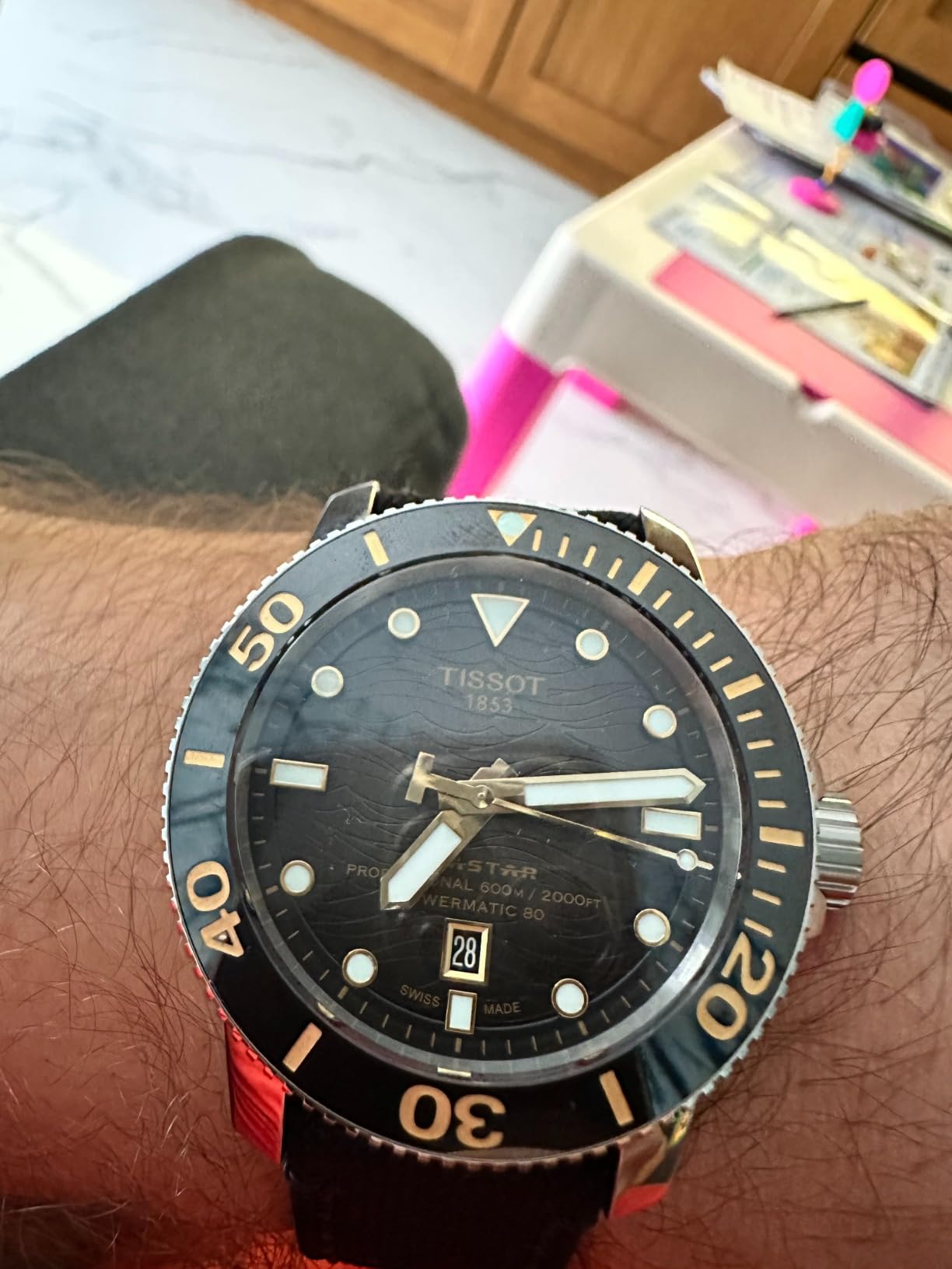 Tissot Mens Seastar 2000 Professional Powermatic 80 316L Stainless Steel case Automatic Watch, Black, Rubber, 22 (T1206071744101) customer photo 2