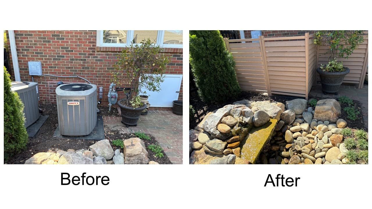 44in H x 36in W (2 Panels) No Dig Enclo Waverly White Vinyl Privacy Screen, Outdoor Privacy Screen Panels, Trash Can Enclosure, Air Conditioner Fence, Pool Equipment Enclosure, EC18010 customer photo 1