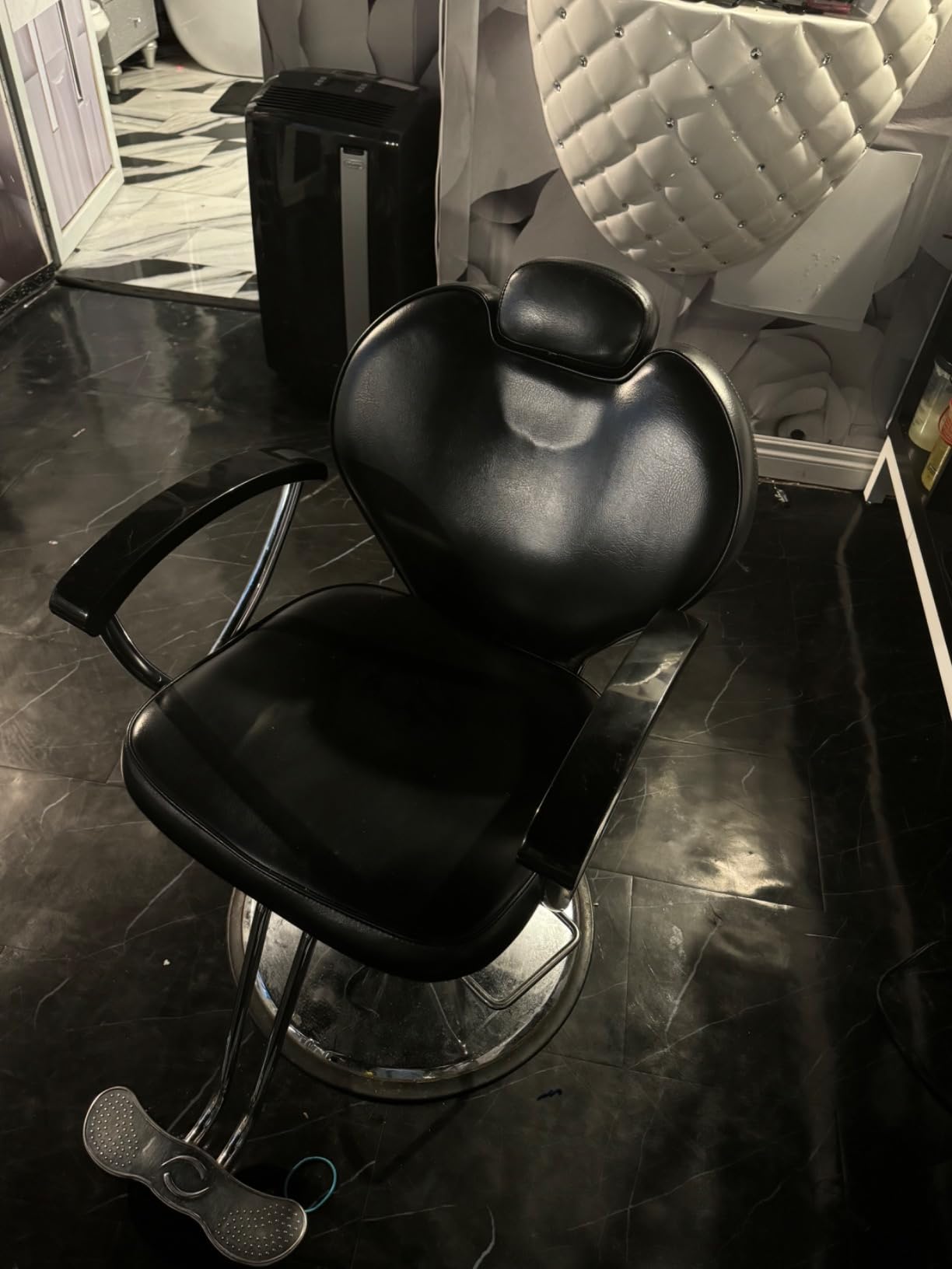 Artist hand Shampoo Bowl Backwash Barber Chair Adjustable Ceramic Bowl Sink W/Rubber Headrest for Salon Beauty Spa Equipment (Black) customer photo 1