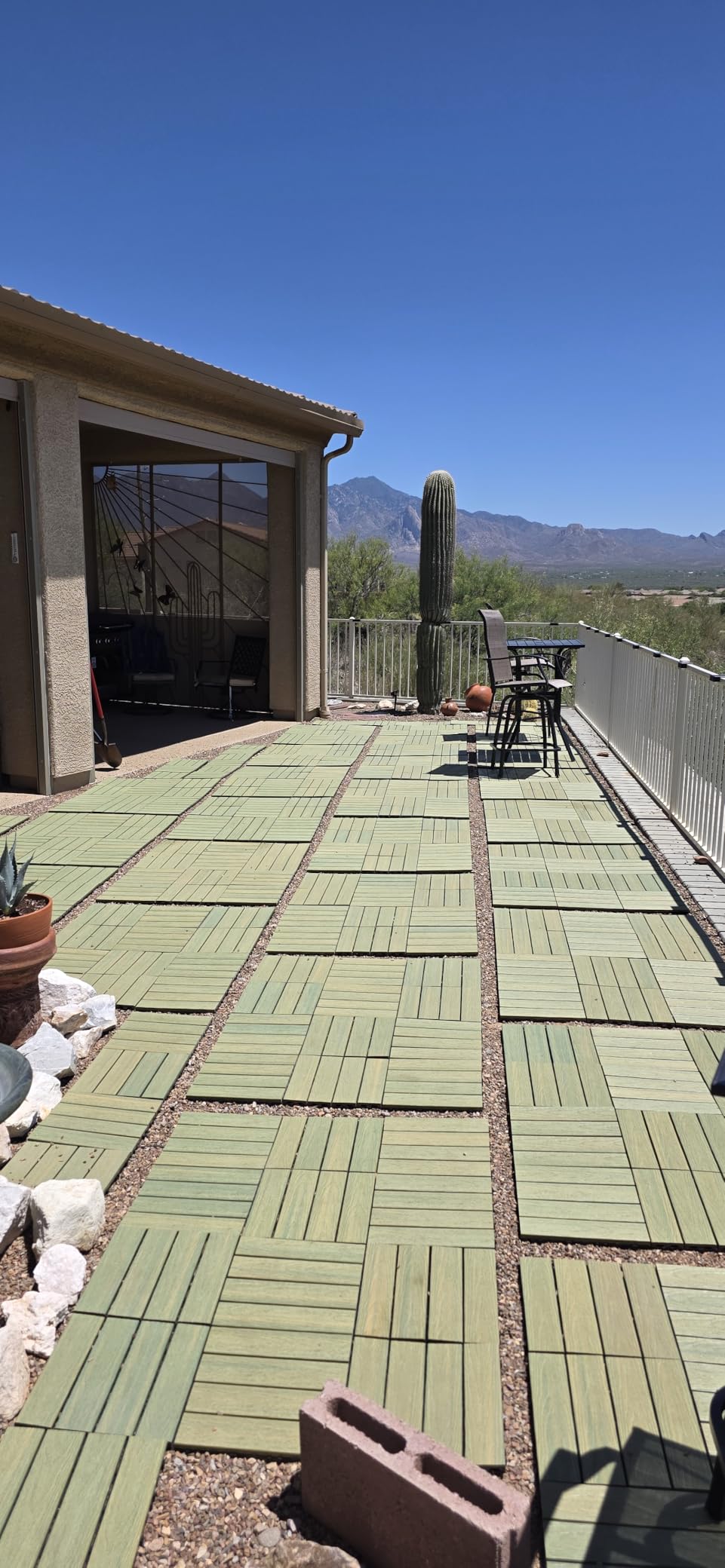 NewTechWood UltraShield Naturale 1 ft. x 1 ft. Quick Deck Outdoor Composite Deck Tile in Peruvian Teak (10 sq. ft. Per Box) customer photo 1