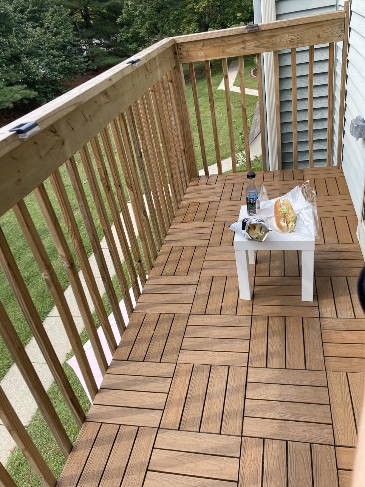 NewTechWood UltraShield Naturale 1 ft. x 1 ft. Quick Deck Outdoor Composite Deck Tile in Peruvian Teak (10 sq. ft. Per Box) customer photo 2
