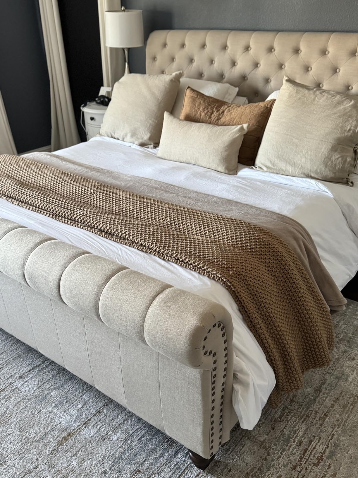 APSMILE Super King Luxury 100% Organic Cotton All Season Down Feather Fibers Comforter, High Fill Power Medium Warmth Duvet Insert (120x120, Ivory White) customer photo 1