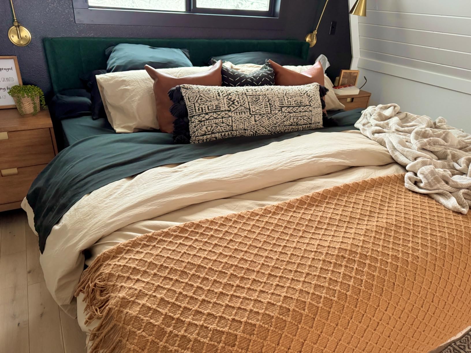 APSMILE Super King Luxury 100% Organic Cotton All Season Down Feather Fibers Comforter, High Fill Power Medium Warmth Duvet Insert (120x120, Ivory White) customer photo 2