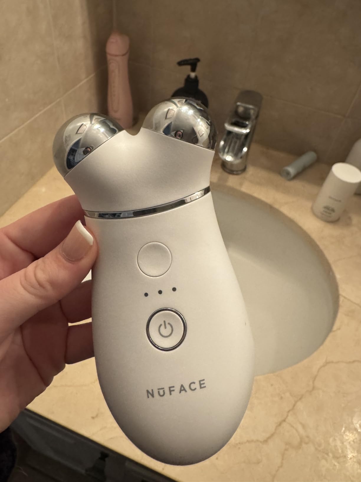 NUFACE Trinity+ Microcurrent Facial Device Kit, FDA-Cleared - Face Sculpting Tool, Skin Tightening Massager & Face Lift Device, Supports Lymphatic Drainage, 3 Frequencies, Activator Gel customer photo 1