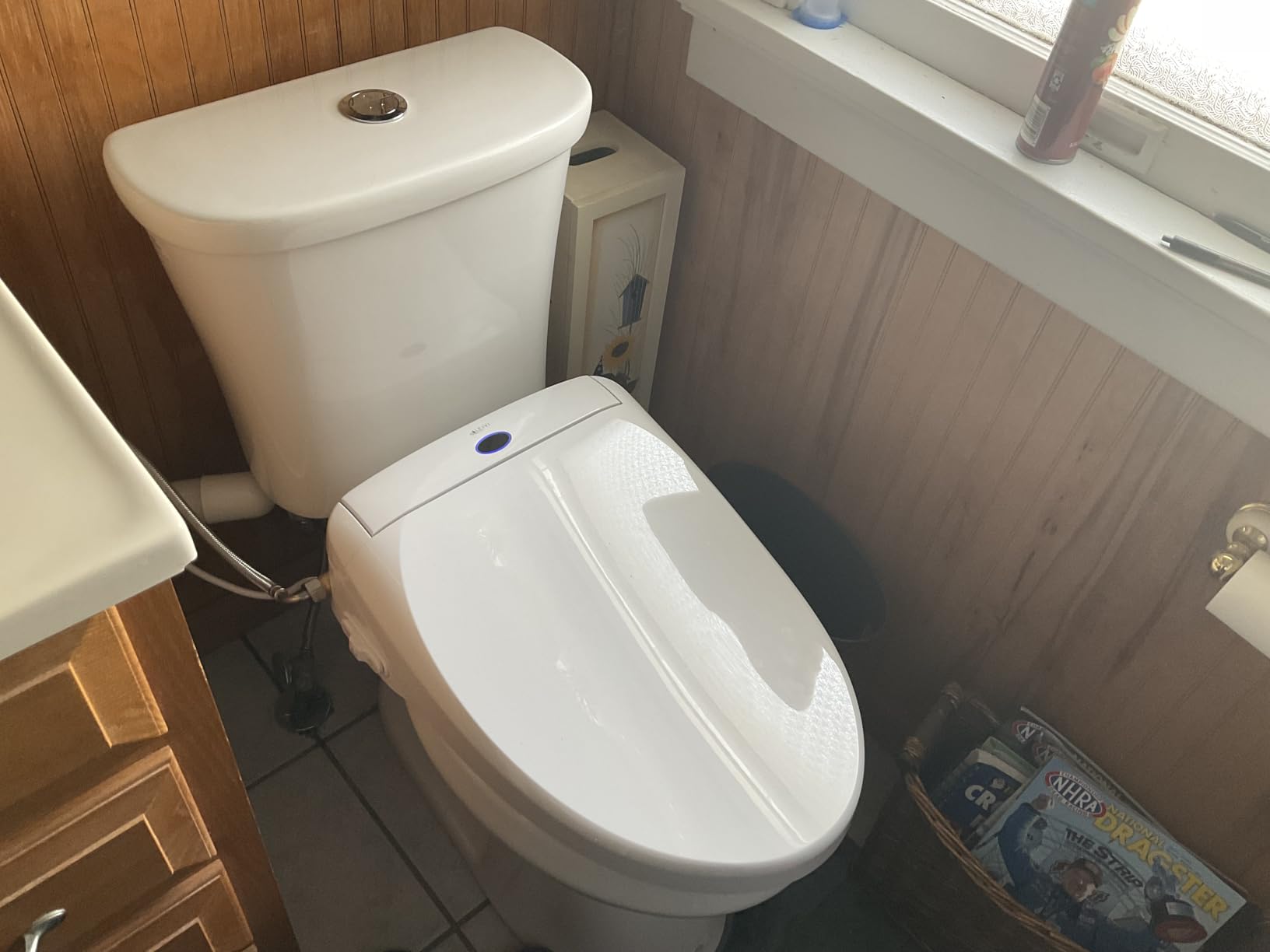 LEIVI Electric Bidet Toilet Seat with Wireless Remote and Side Panel, Multiple Spray Modes, Adjustable Heated Seat, Warm Water and Air Dryer, Auto LED Nightlight, Elongated customer photo 2
