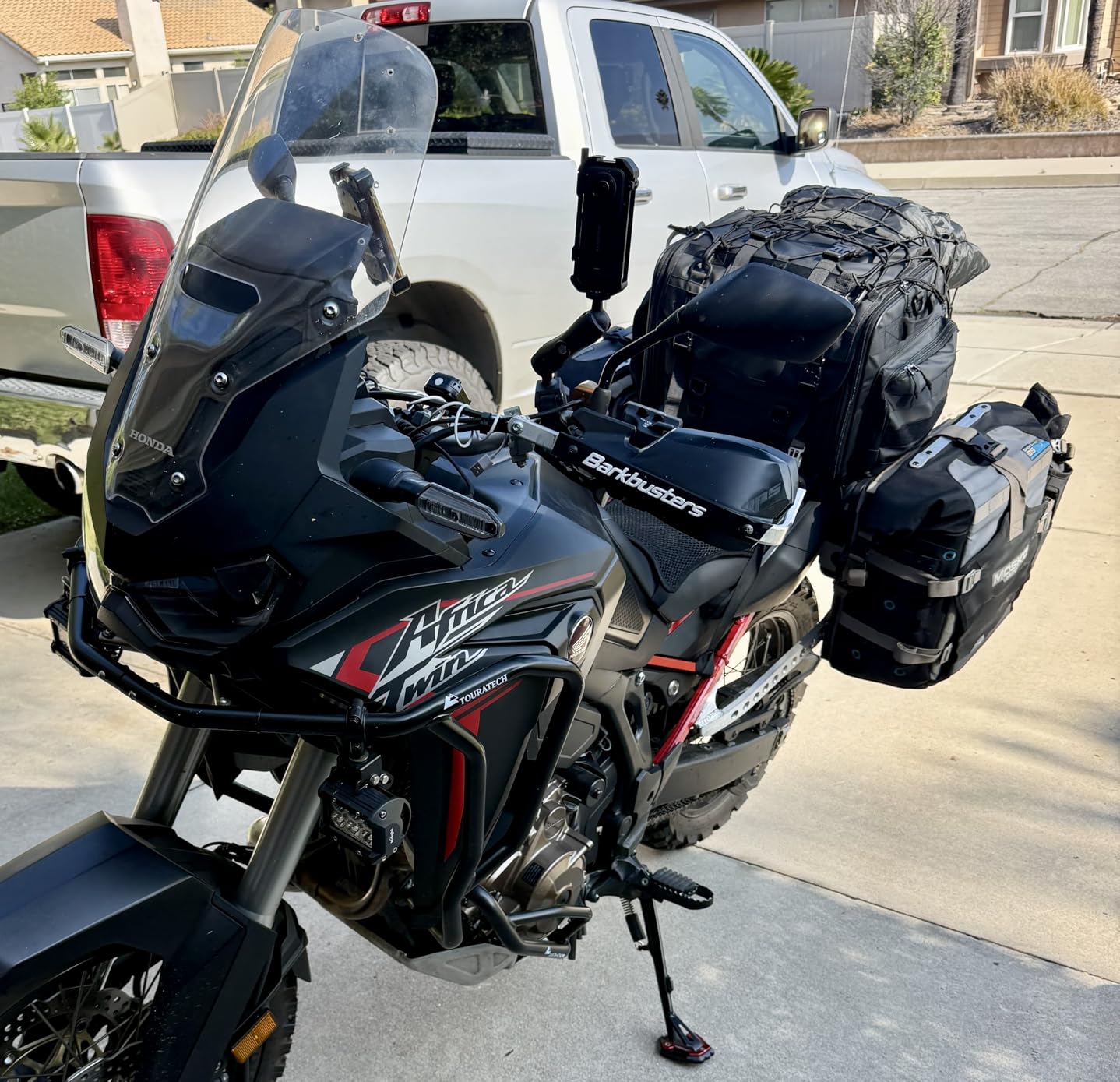Rhinowalk Motorcycle Tail Bag, Expandable Motorcycle Travel Luggage Bags 60L, Waterproof All-Weather Trunk Rack Bag with Sissy Bar Straps & Helmet Rain Cover-Black customer photo 1
