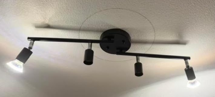 Unicozin LED Track Lighting Kit, 54.13'' Matt Nickel 8 Way Ceiling Spot Lighting, Flexibly Rotatable Light Head, Modern Track Light Included 8 x LED GU10 Bulb (4W, Daylight White, 400LM) customer photo 2