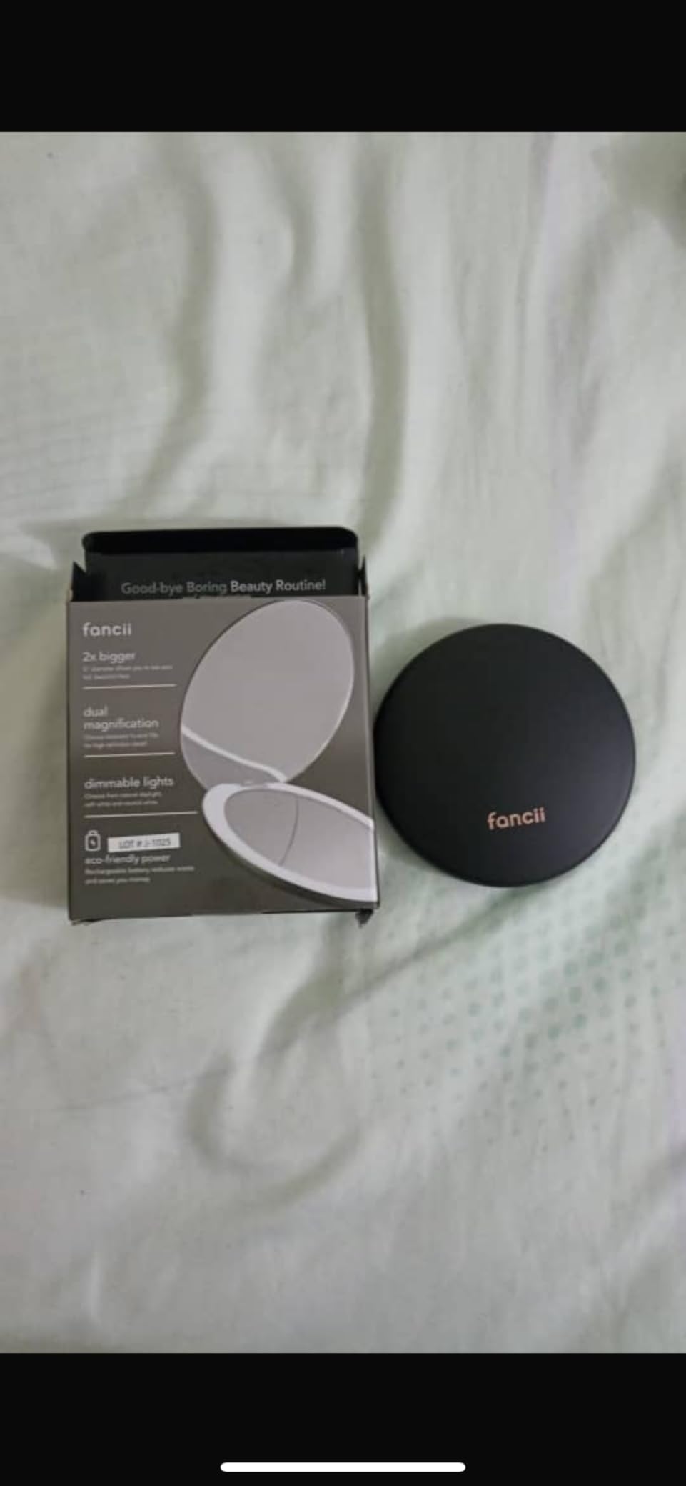 Fancii Taylor LED Lighted Travel Makeup Mirror, Rechargeable with 10x/1x Magnifying and 3 Light Settings - Compact, Portable, Large 5