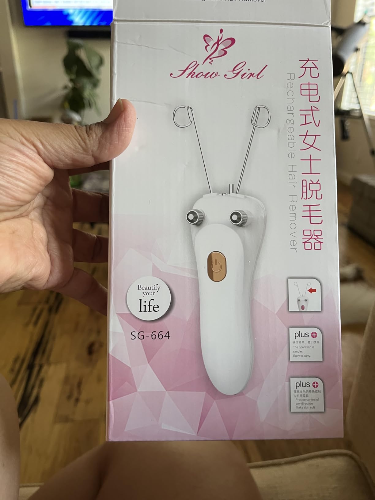 Watris Veiyi Threading Hair Removal Epilator for Women, Electric Facial Threading Hair Removal for Women, Threading Face Epilator for Fine Hairs on Face, Chin, Upper Lip, Arms(Pink) customer photo 1