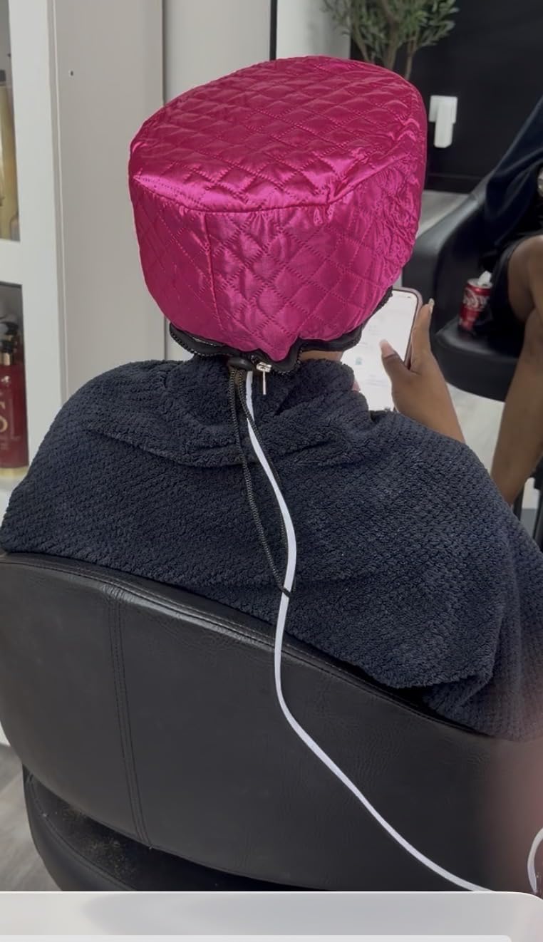 Heat Cap for Deep Conditioning, Ingeware Thermal Cap for Hair Steamer Cap for Natural Hair Portable Electric Heat Hair Spa Cap for Home Use (Solid Black) customer photo 1