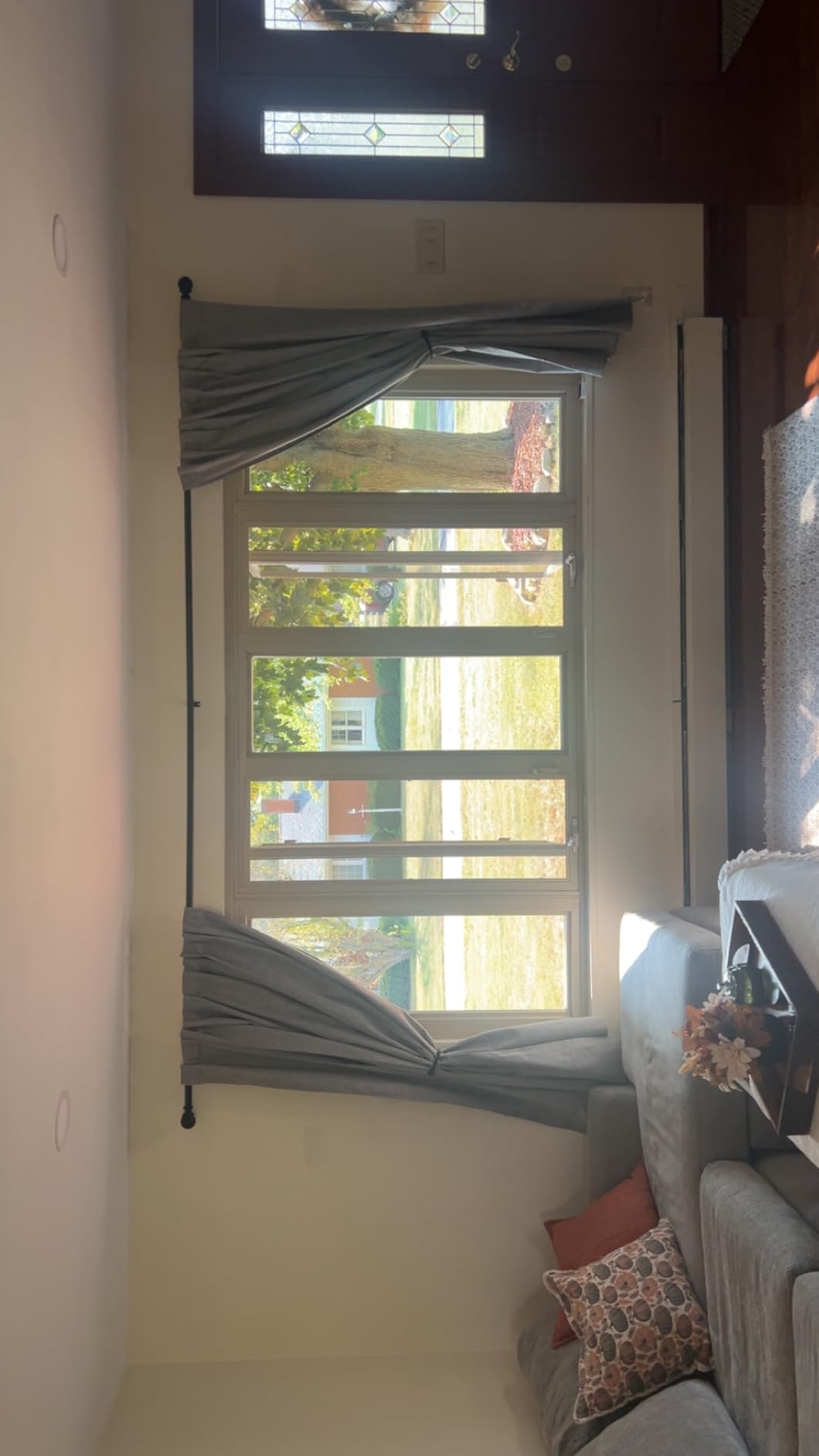 Zeerobee Curtain Rods for Windows 144 to 168, 1 Inch Adjustable Heavy Duty Black Curtain Rod, Outdoor Indoor Room Divider Modern Drapery Pole, 144-168 Inch customer photo 2