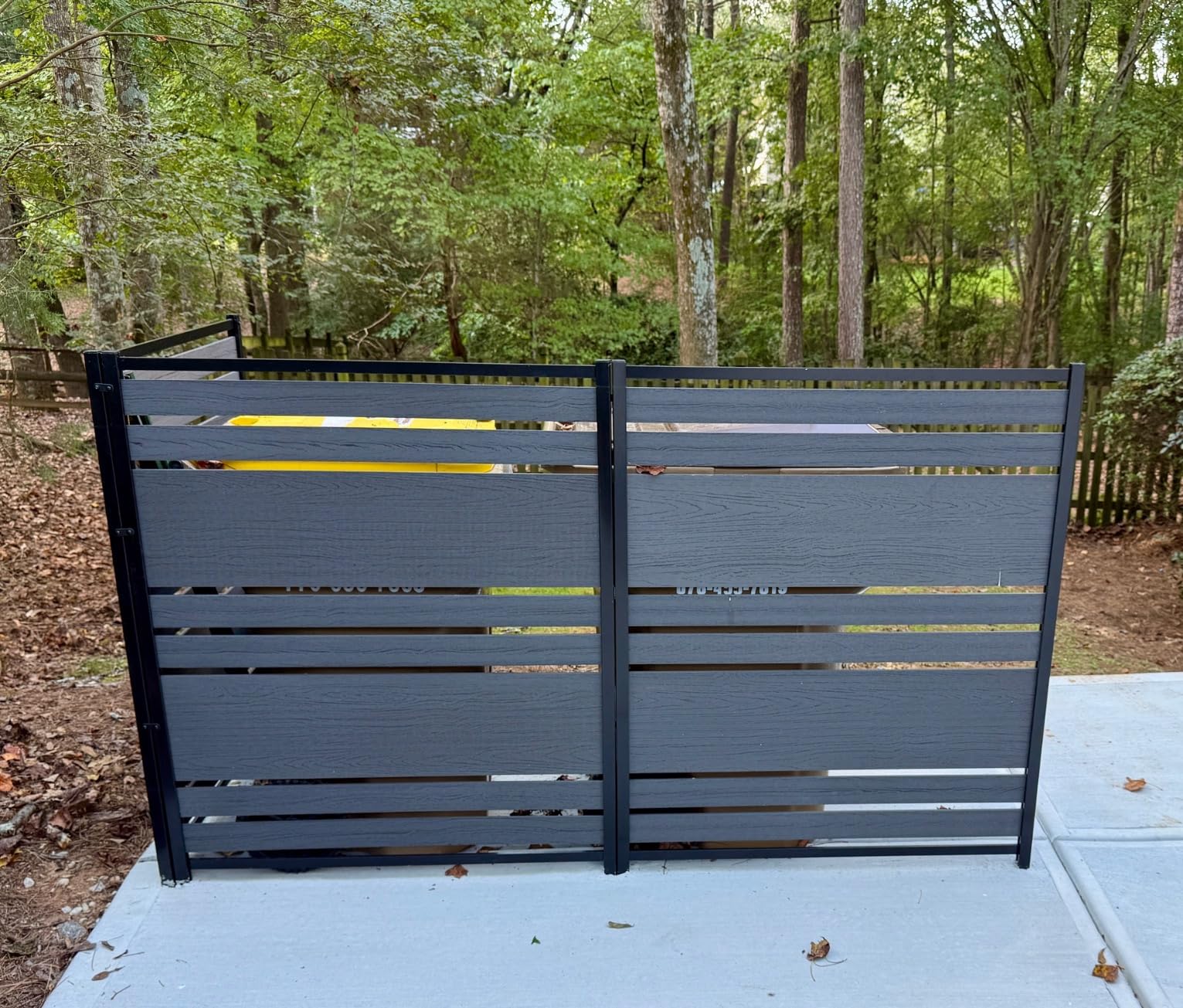 48in H x 40in W (2 Panels) No Dig Enclo Vienna Cedar Color Privacy Screen, Outdoor WoodTek Vinyl Privacy Fence Panel, Privacy Wall for Trash Cans & Air Conditioner Fence, Patio Privacy Screen, EC18017 customer photo 2