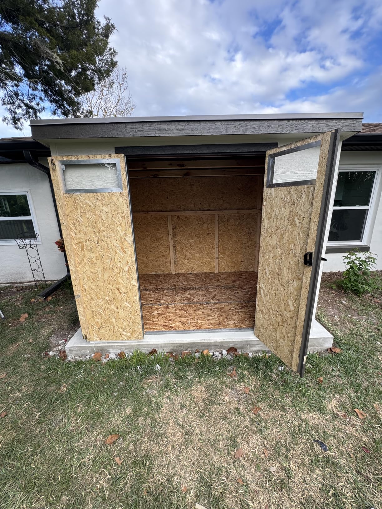 Handy Home Products Highland 8x6 Modern Wooden Storage Shed with Floor Kit and Palram roof - Does not Include Paint customer photo 2