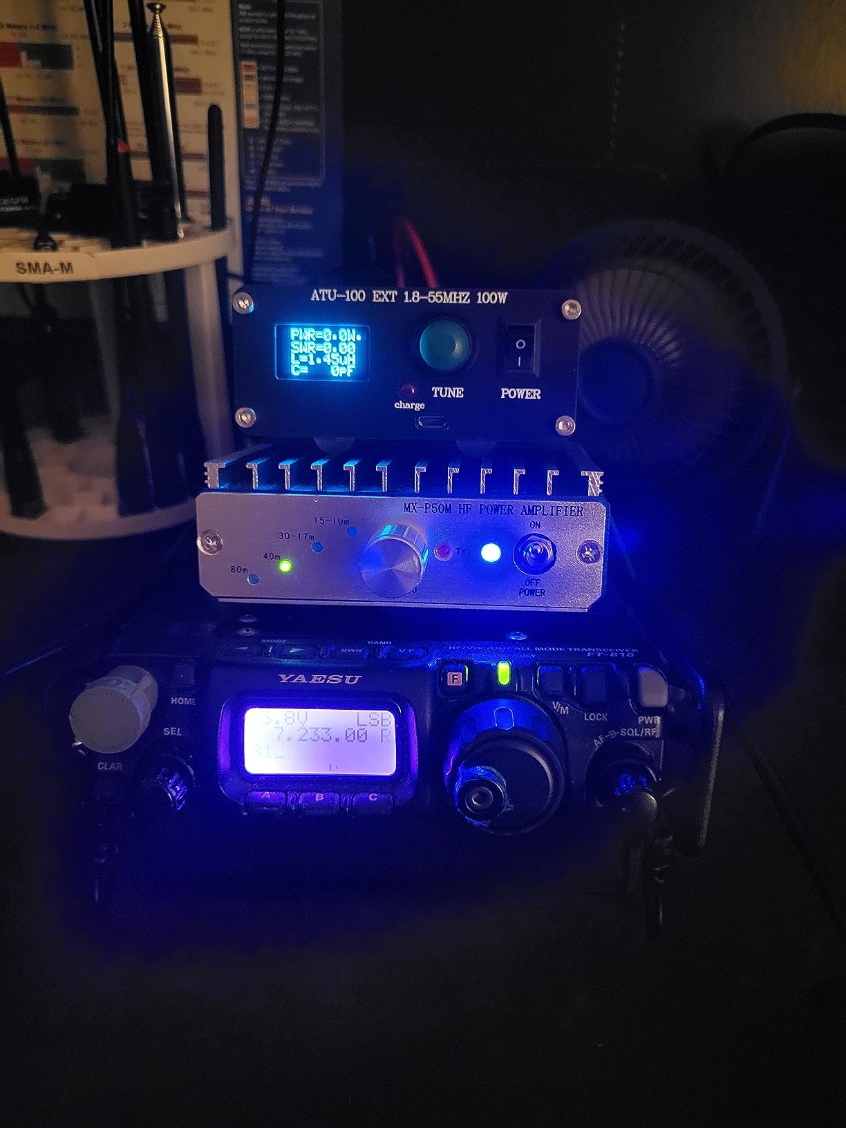 ATU-100 Mini Automatic Tuner for Ham Radio 1.8-55MHz with 0.96in OLED Display Aluminum Alloy Housing Matching Unit customer photo 1