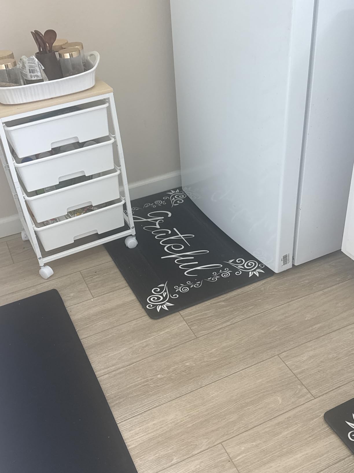HEBE Anti Fatigue Kitchen Mat Set of 2 Non Slip Cushioned Kitchen Mats for Floor Waterproof Farmhouse Kitchen Rugs and Mats Set Comfort Standing Desk Mat Carpet for Sink,Office,Laundry customer photo 2