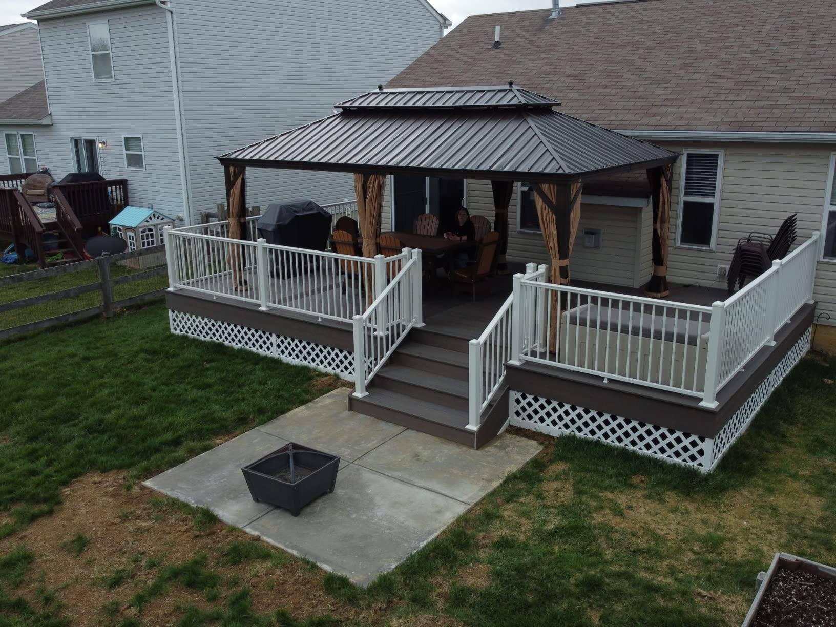 Purple Leaf Hardtop Gazebo 12' X 12' Metal Roof with Netting and Curtains Hard Top Backyard Patio Gazebos Permanent Canopy Deck Garden Hot Tub Outdoor Pavilion customer photo 2