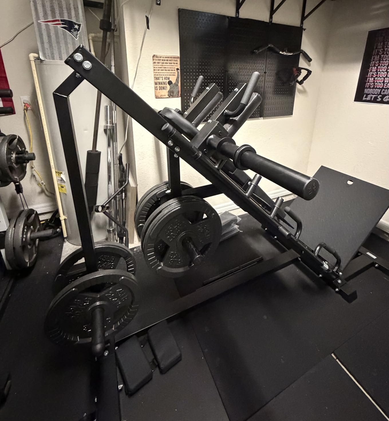 GMWD Leg Press Hack Squat Machine Combo, Leg Exercise Machine with Linear Bearing, 45-Degree Lower Body Special with Weight Storage customer photo 2